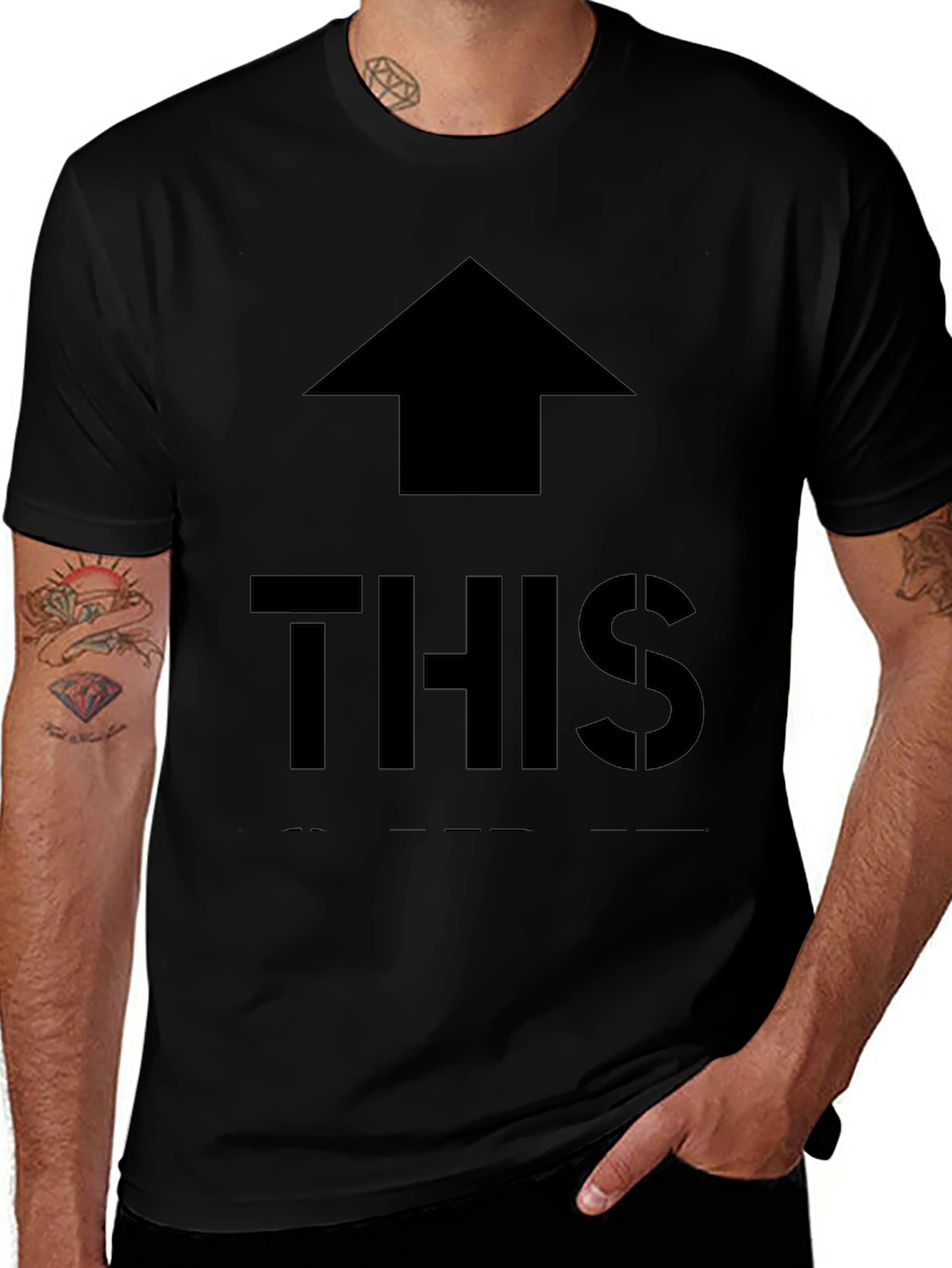 Up This Black Graphic Tee