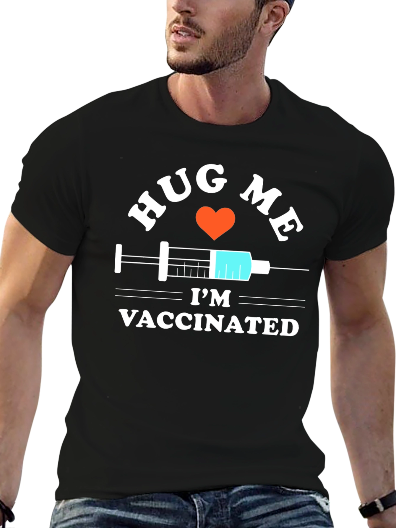 Hug Me Im Vaccinated Novelty T-Shirt
