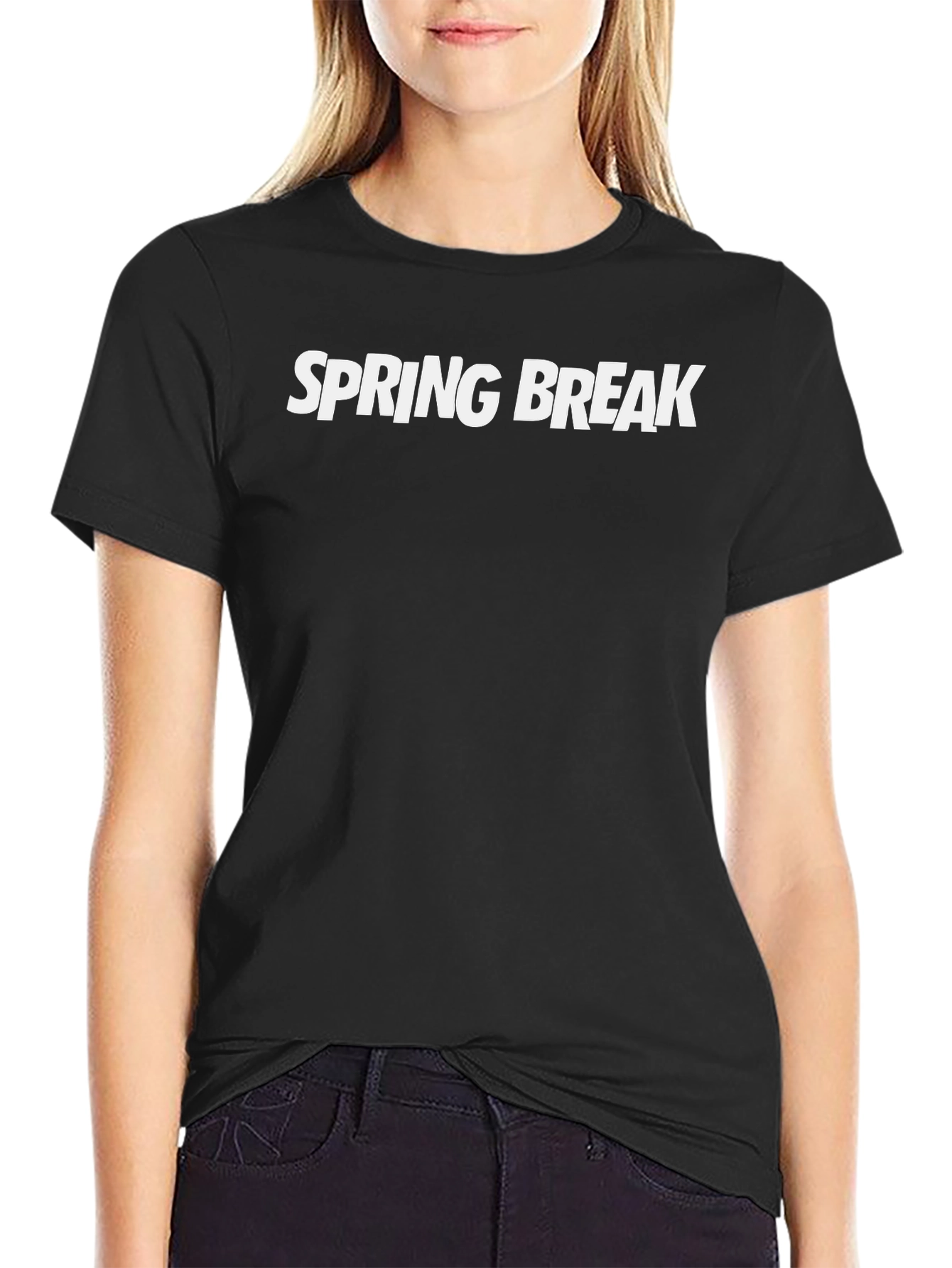Spring Break Crew Neck T-Shirt - Black