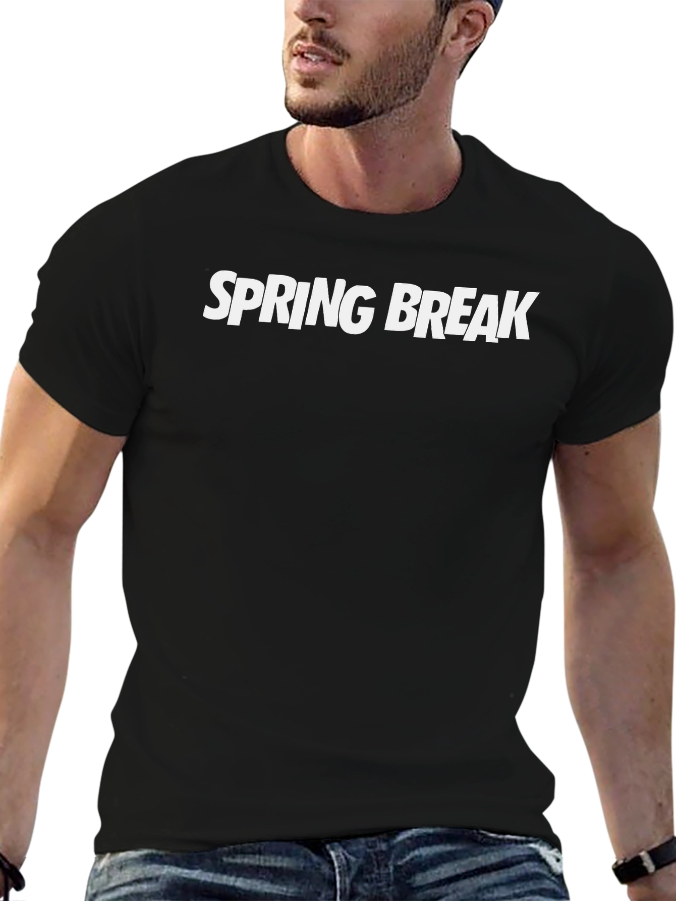 Spring Break Crew Neck T-Shirt - Black