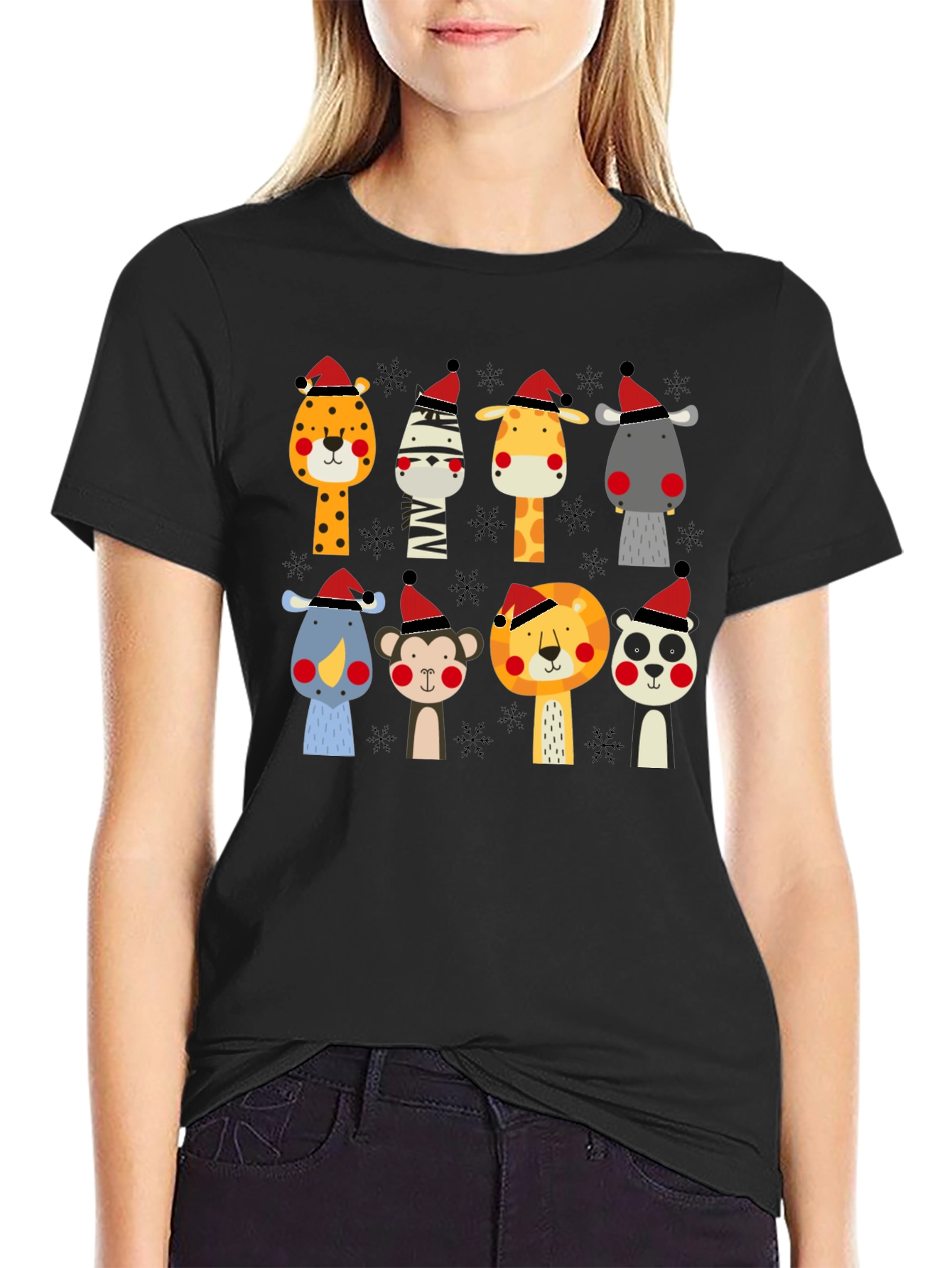 Festive Animal Print Christmas T-Shirt
