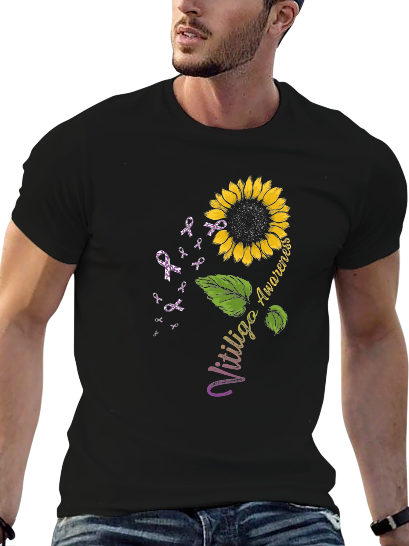 Vitiligo Awareness Sunflower T-Shirt