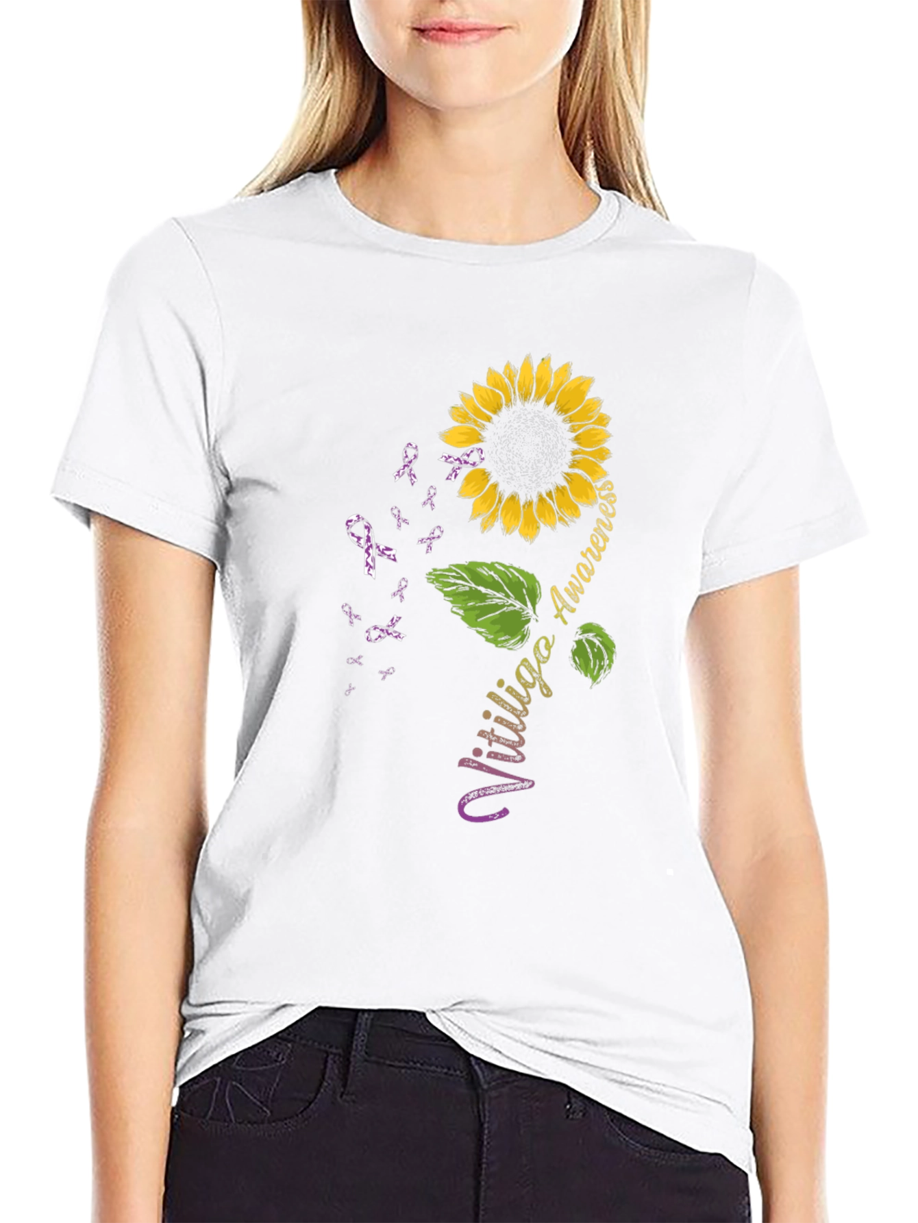 Vitiligo Awareness Sunflower T-Shirt