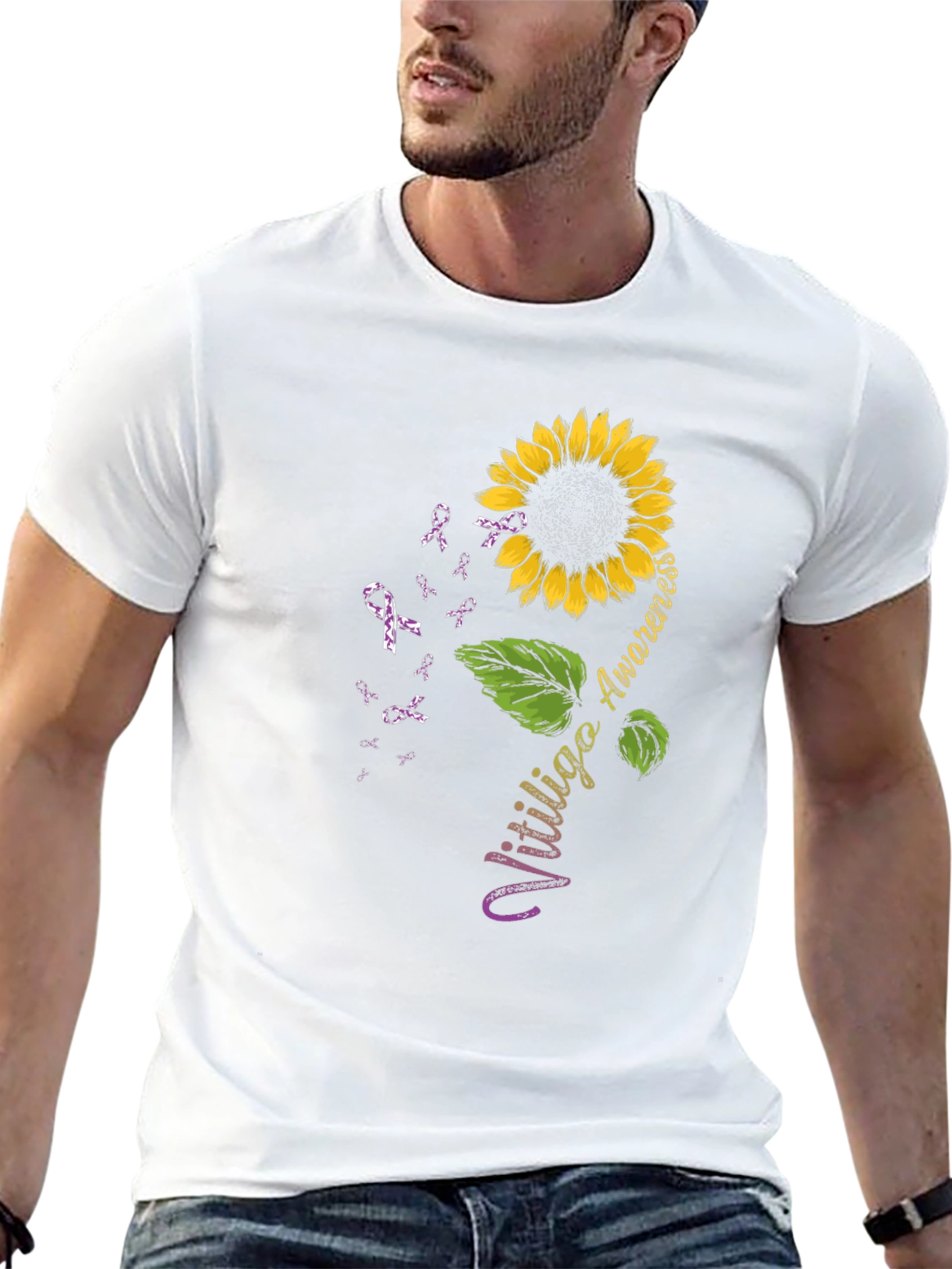Vitiligo Awareness Sunflower T-Shirt