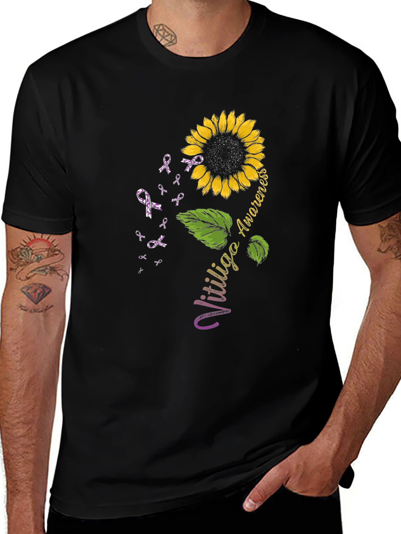 Vitiligo Awareness Sunflower T-Shirt