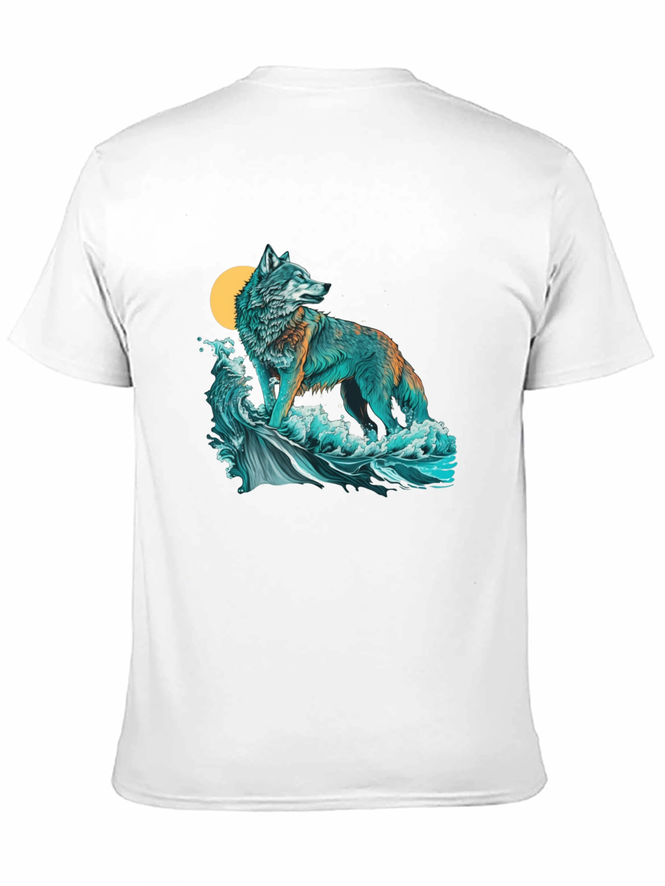Wolf Moon Waves Graphic Tee - Stylish Comfort
