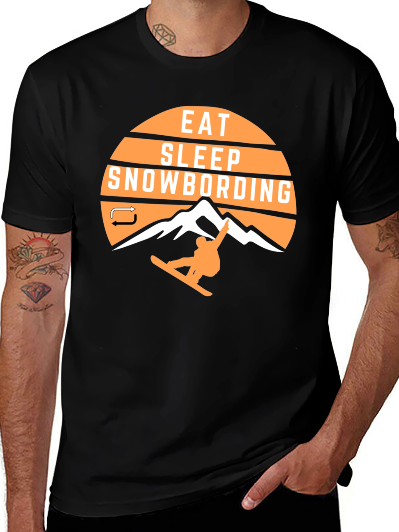 Eat Sleep Snowboarding Graphic T-Shirt