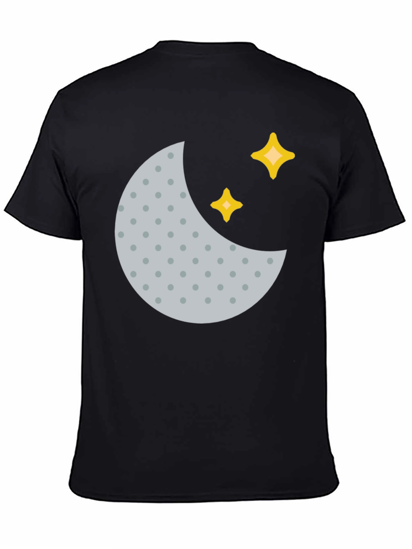 Crescent Moon and Stars Black T-Shirt