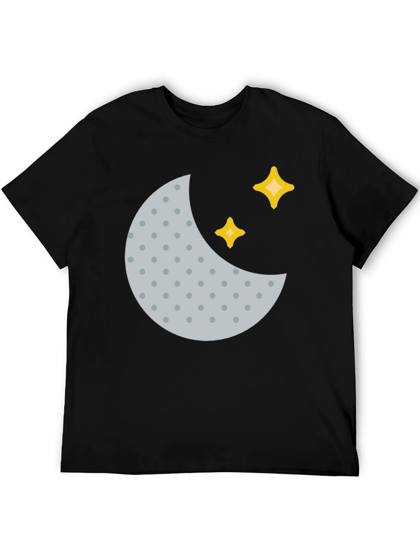 Crescent Moon and Stars Black T-Shirt