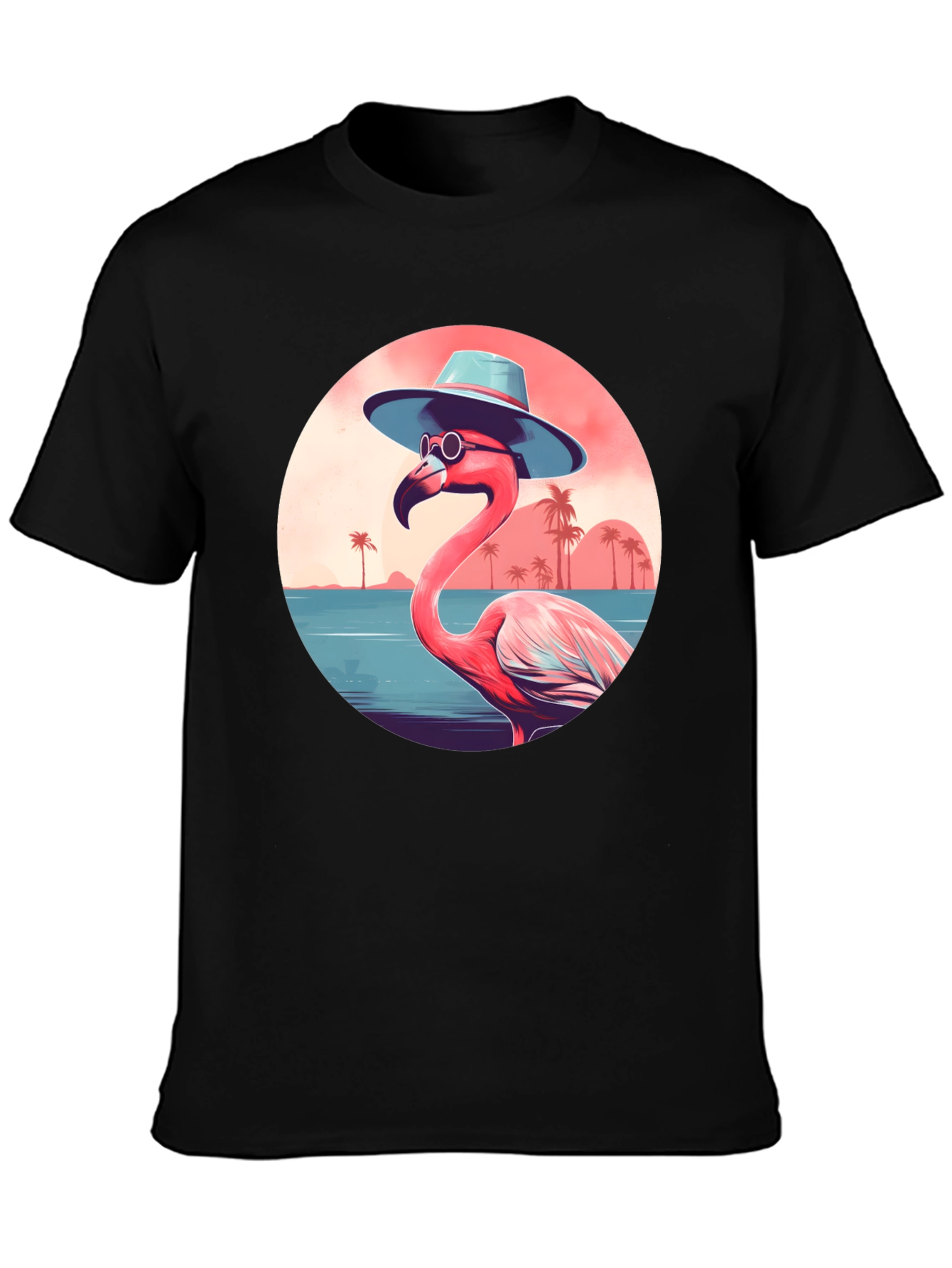 Tropical Flamingo Graphic Tee - Summer Vibes