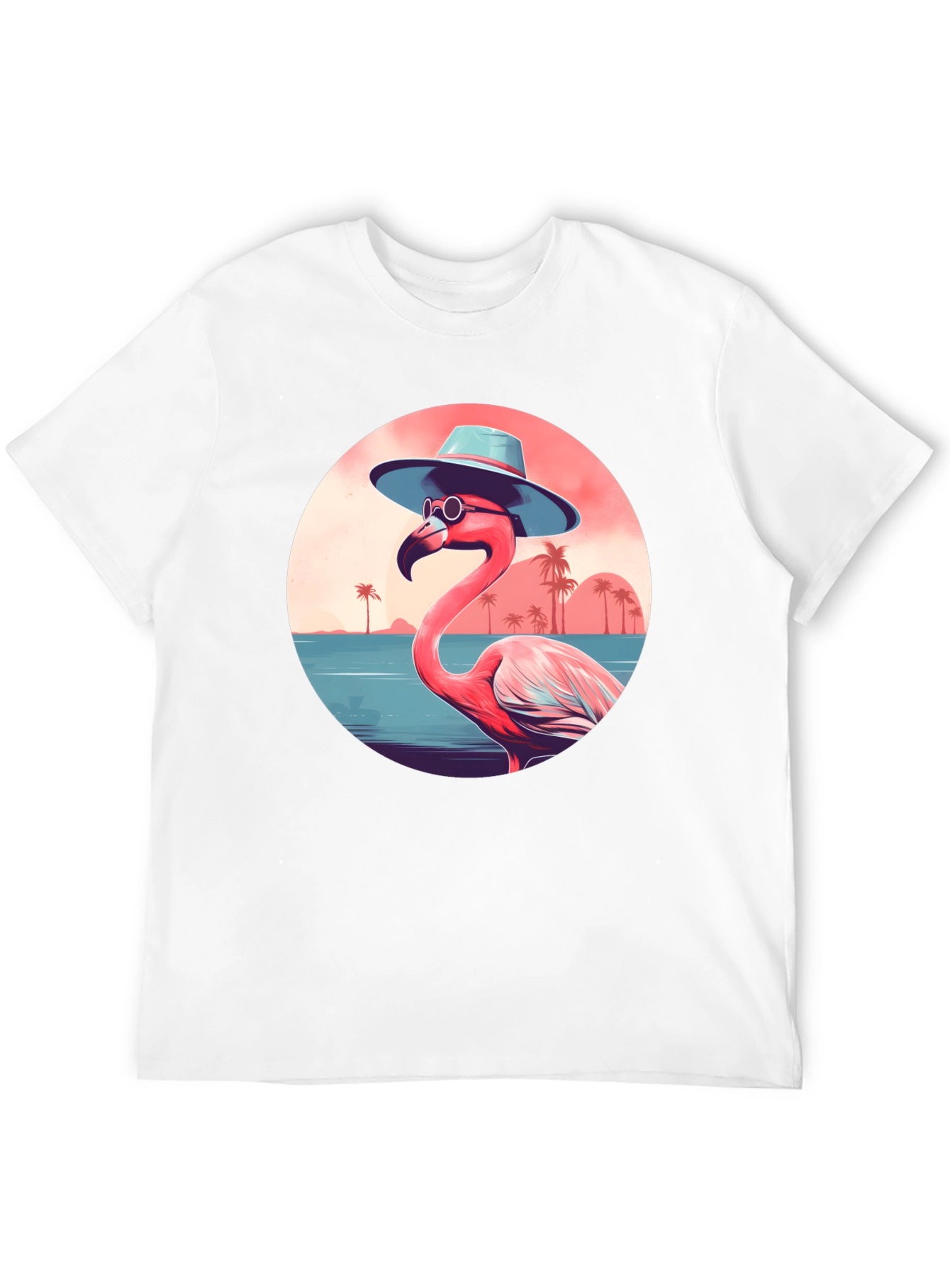 Tropical Flamingo Graphic Tee - Summer Vibes