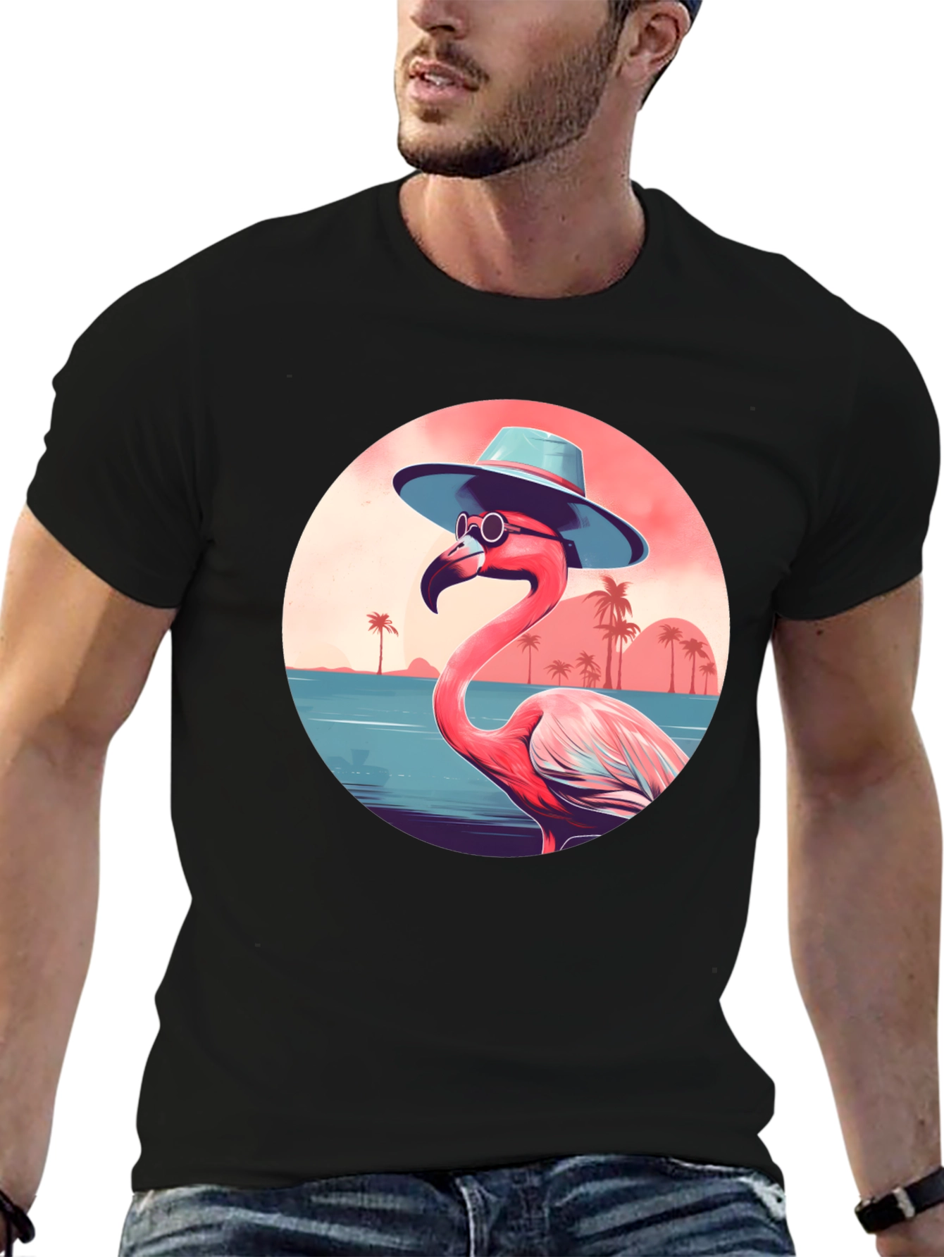 Tropical Flamingo Graphic Tee - Summer Vibes