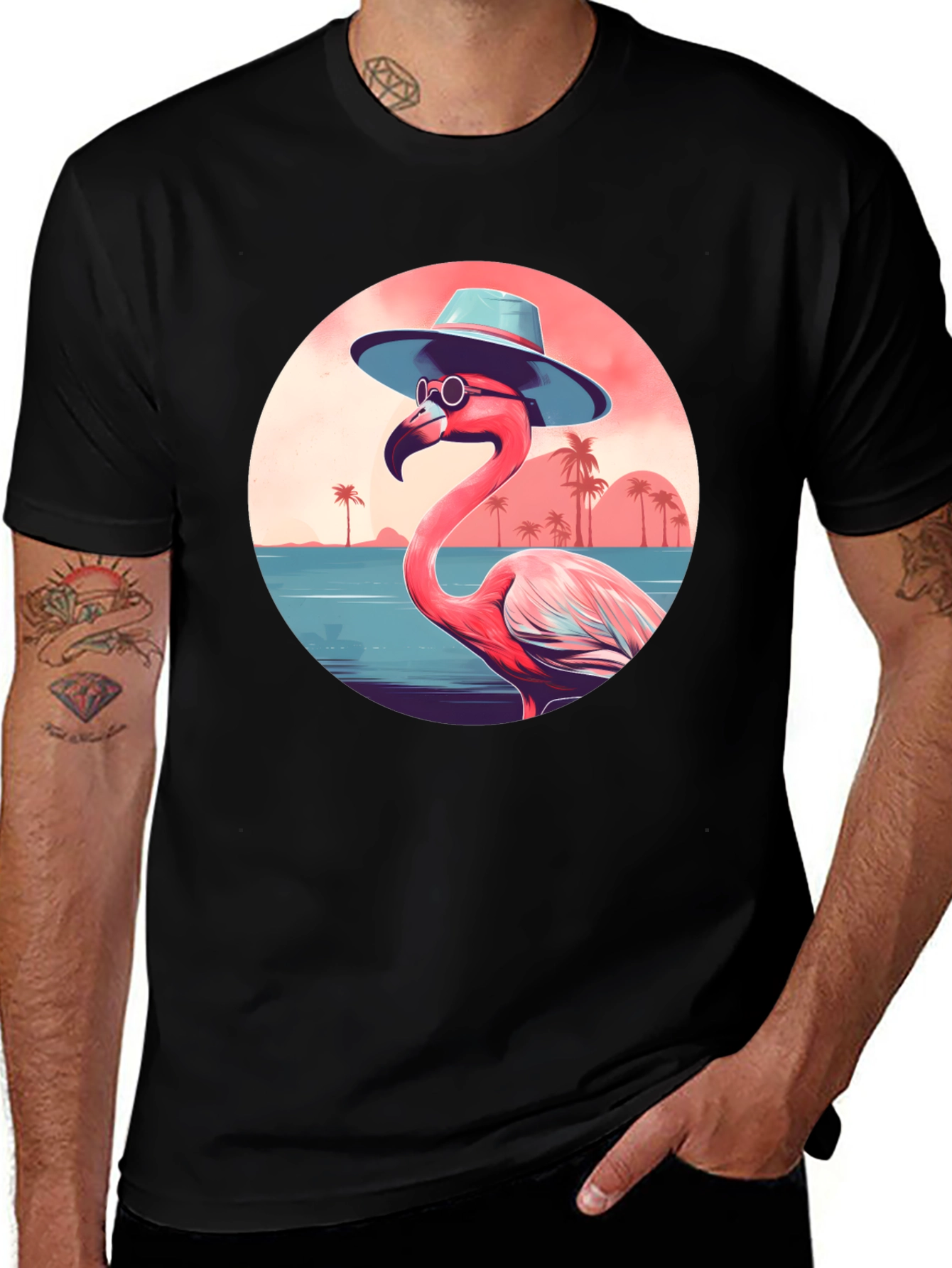 Tropical Flamingo Graphic Tee - Summer Vibes