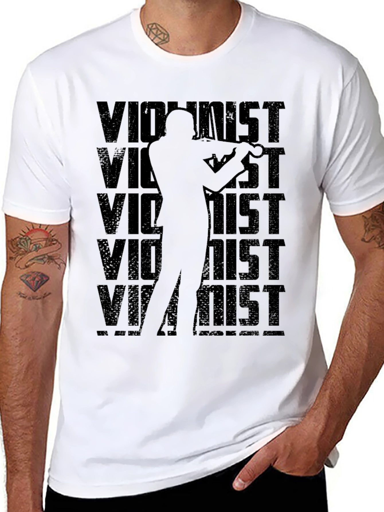 Violinist Graphic T-Shirt - Black