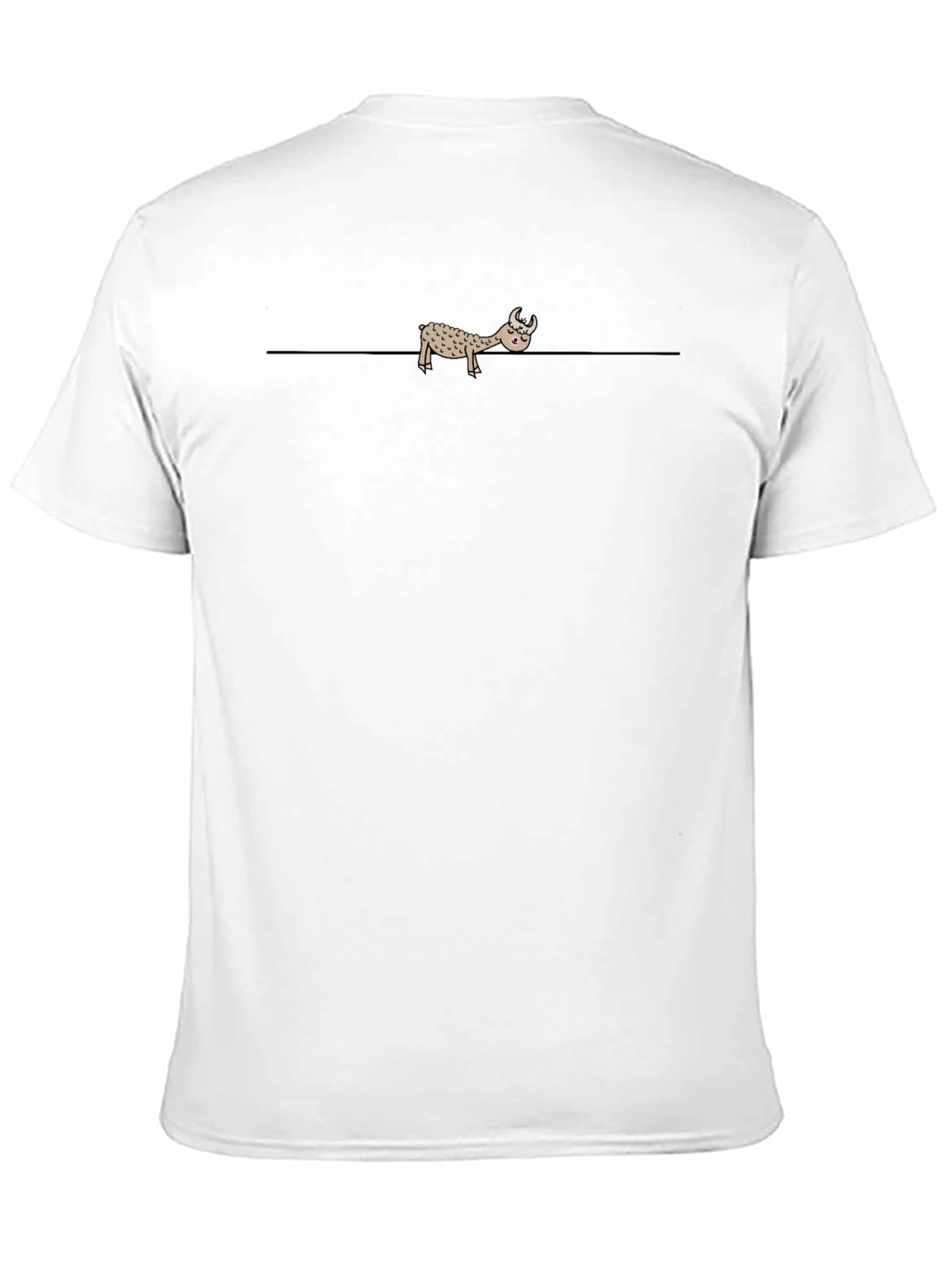 Black T-Shirt with Cartoon Llama Print