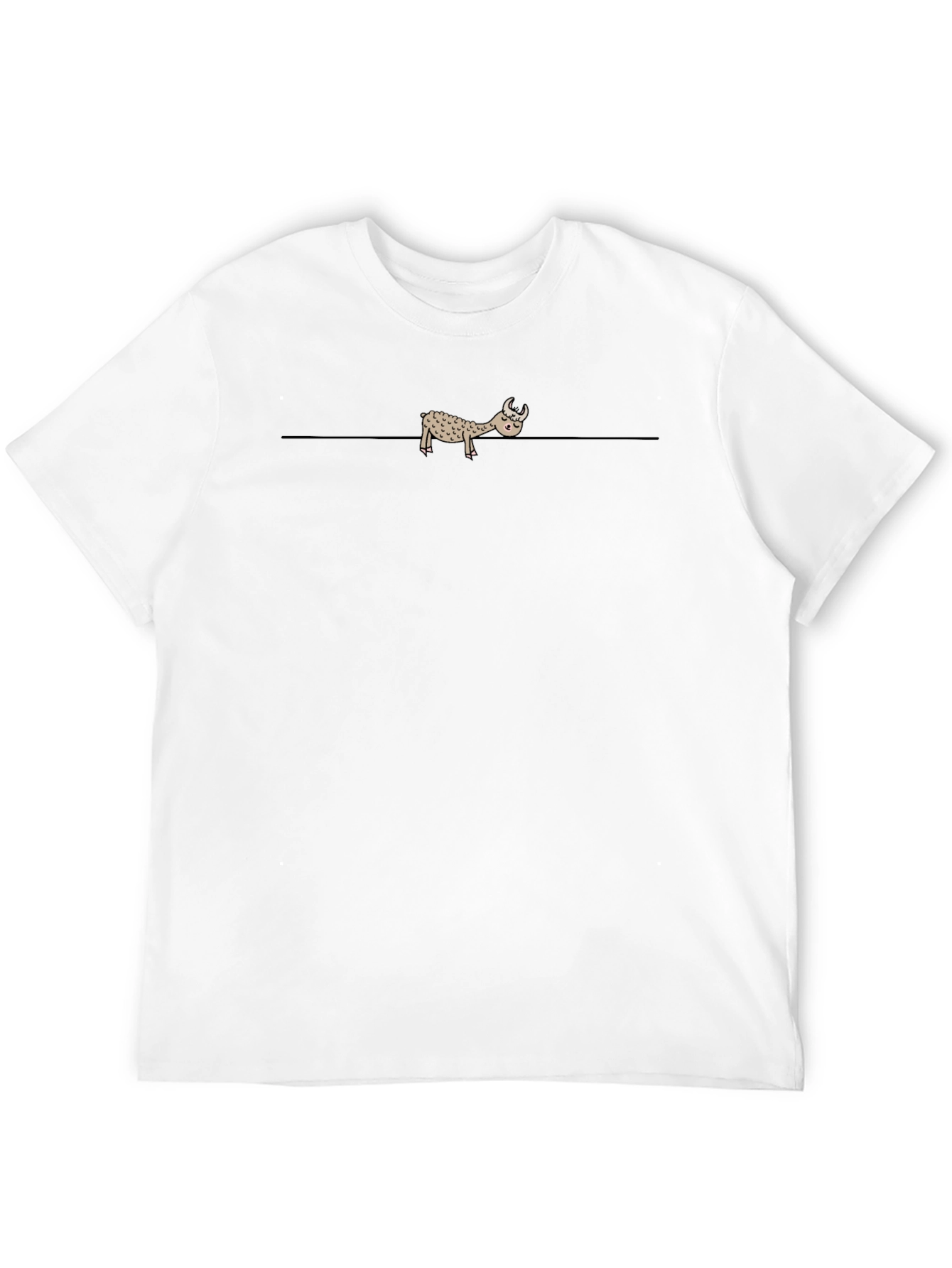 Black T-Shirt with Cartoon Llama Print