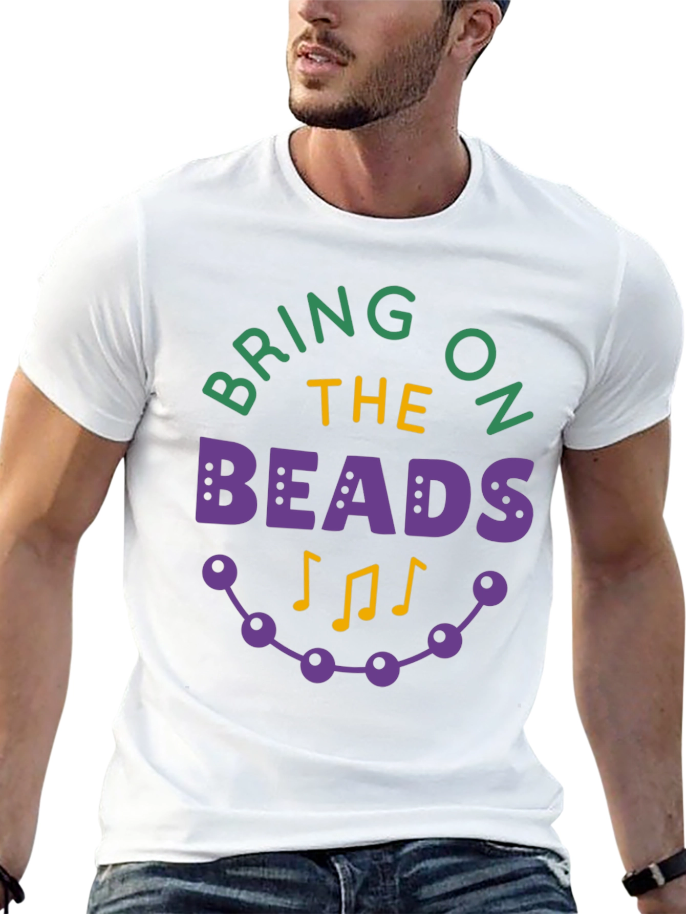 Mardi Gras Bring on the Beads Graphic T-Shirt