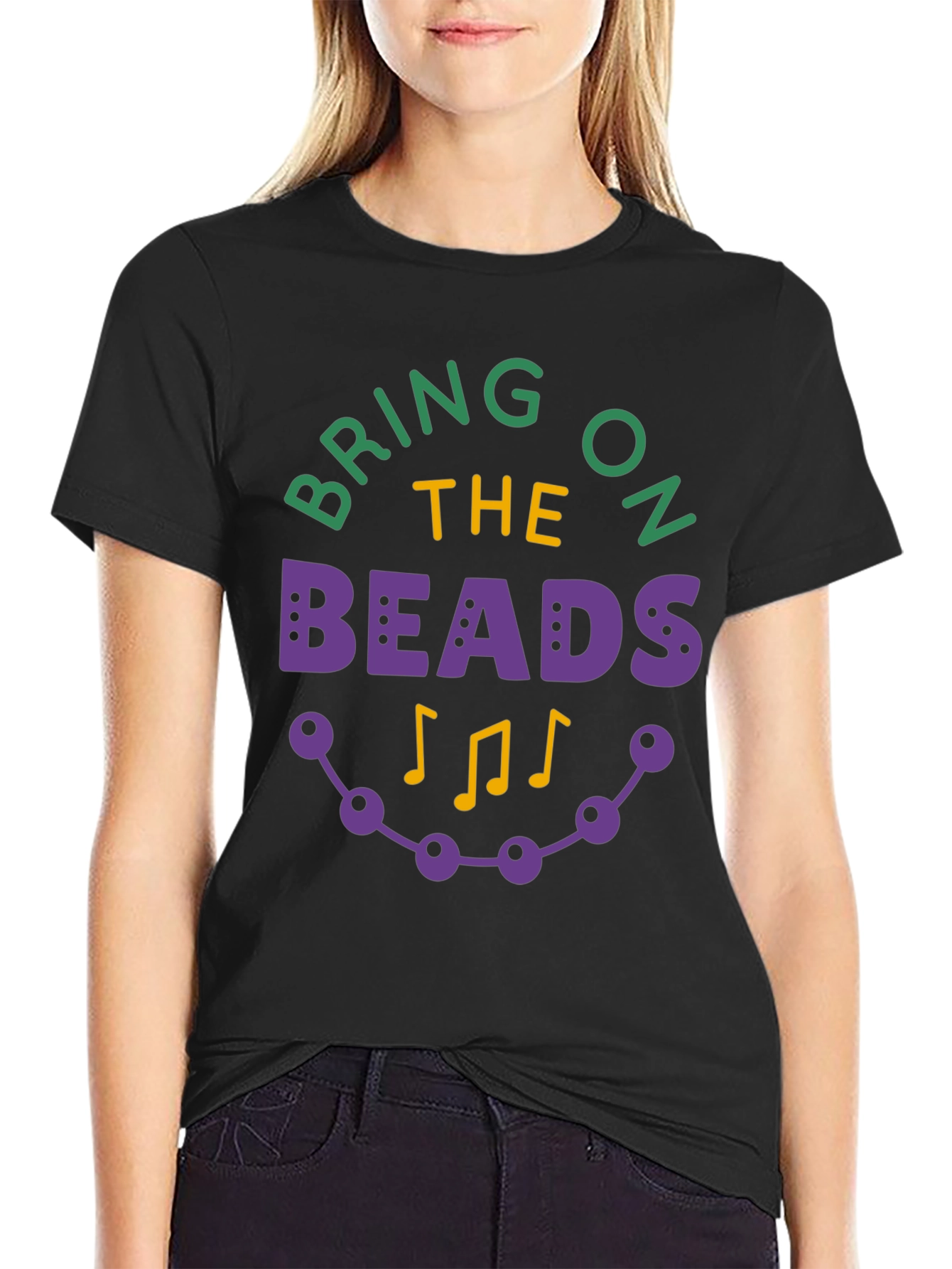 Mardi Gras Bring on the Beads Graphic T-Shirt