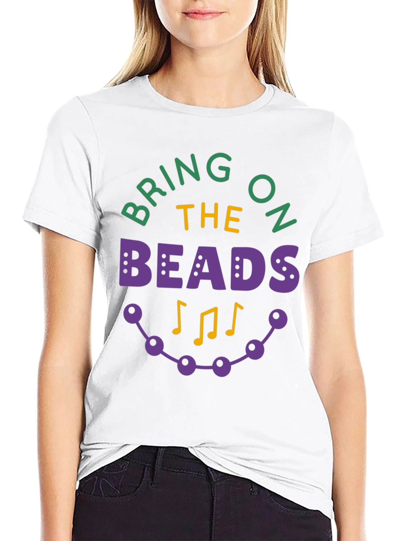 Mardi Gras Bring on the Beads Graphic T-Shirt