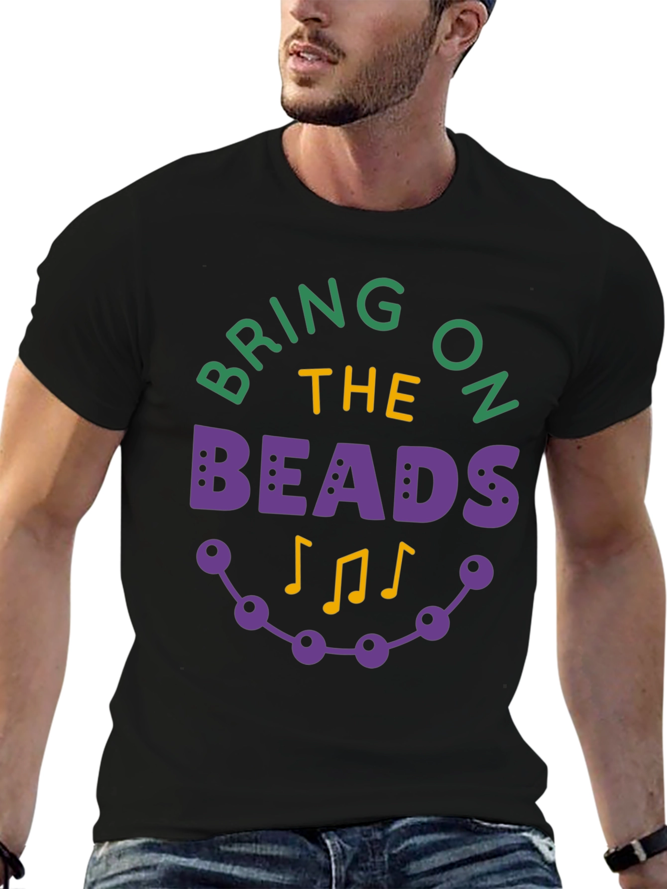 Mardi Gras Bring on the Beads Graphic T-Shirt