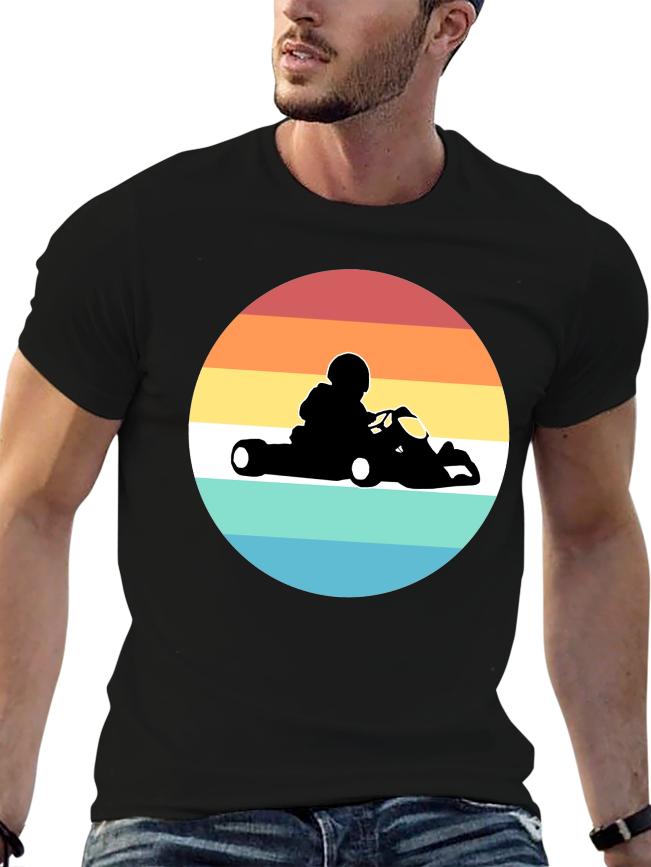 Retro Go-Kart Racing T-Shirt - Black
