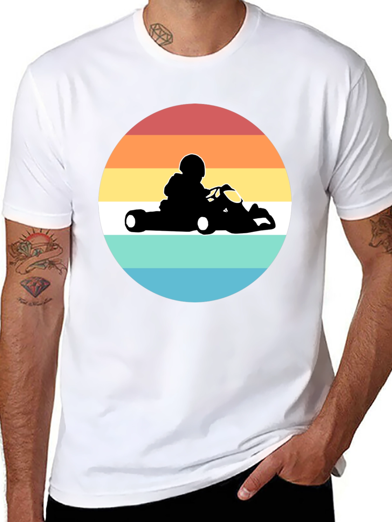 Retro Go-Kart Racing T-Shirt - Black
