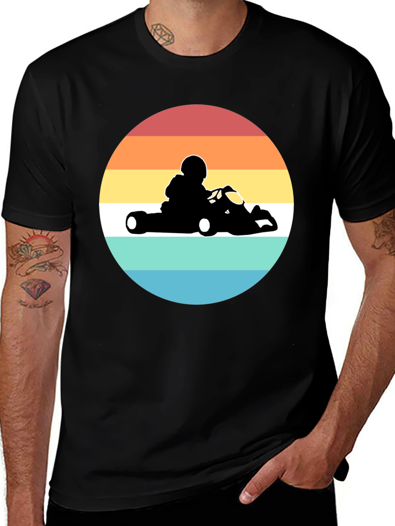 Retro Go-Kart Racing T-Shirt - Black