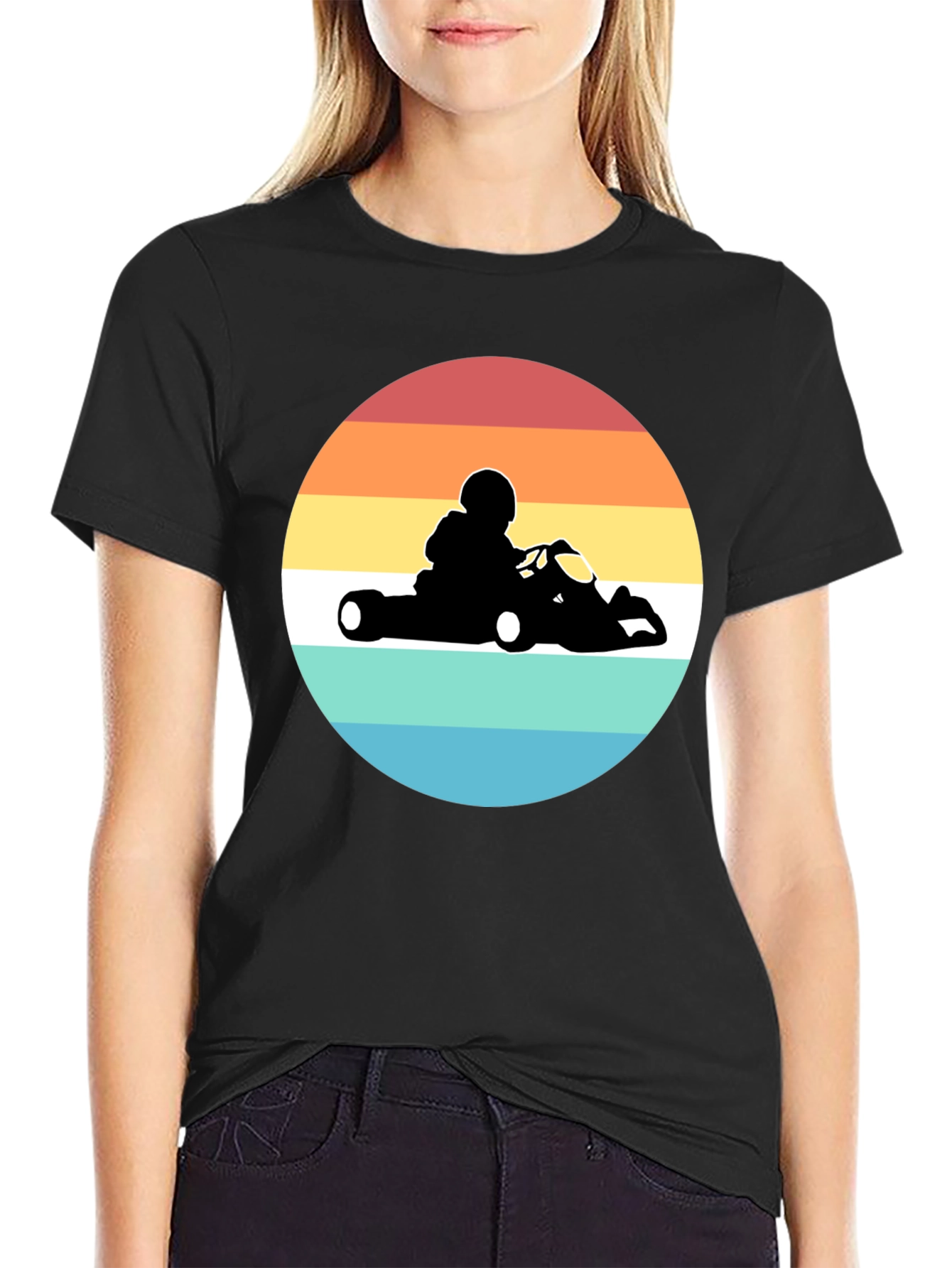 Retro Go-Kart Racing T-Shirt - Black