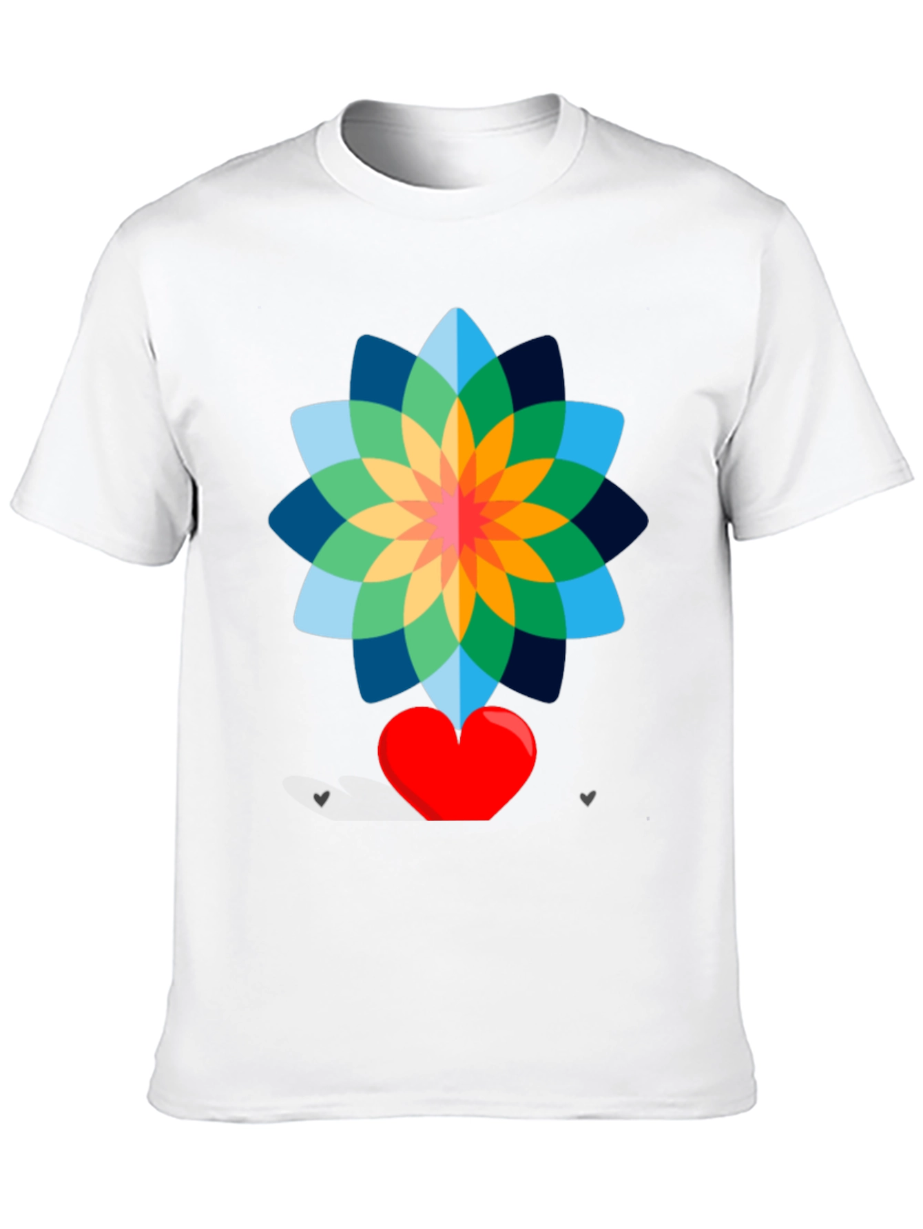 Floral Heart Graphic Tee - Stylish Black T-Shirt