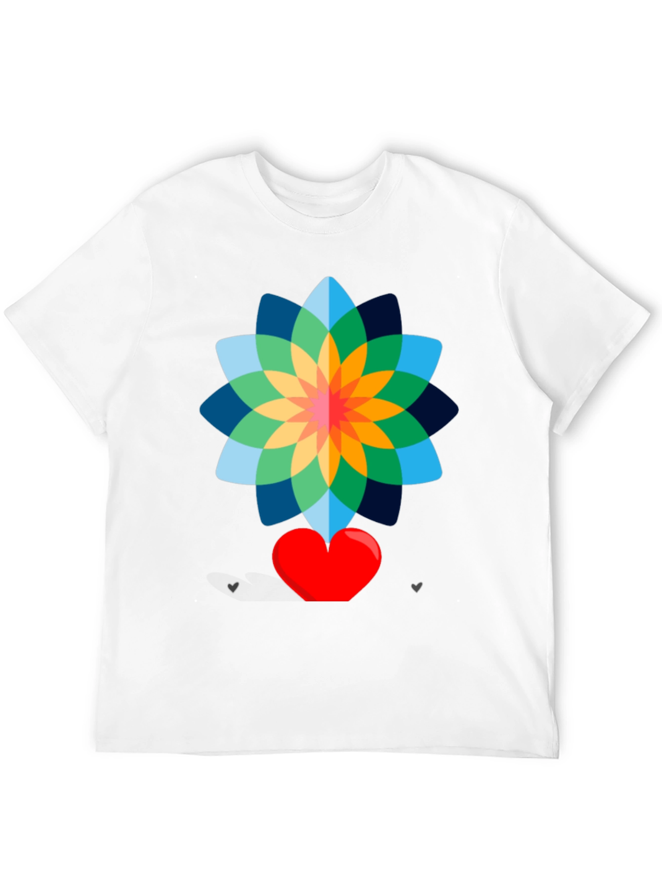 Floral Heart Graphic Tee - Stylish Black T-Shirt