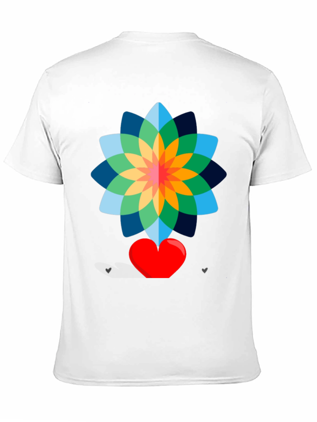 Floral Heart Graphic Tee - Stylish Black T-Shirt