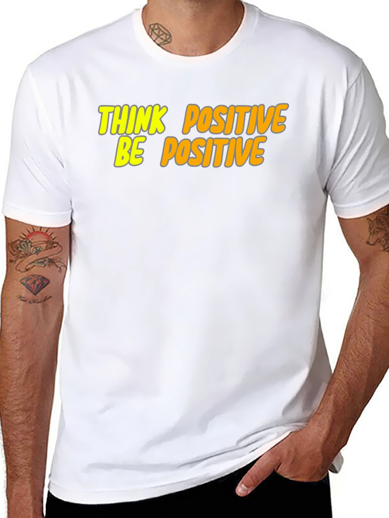 Think Positive Be Positive Graphic Tee - Black