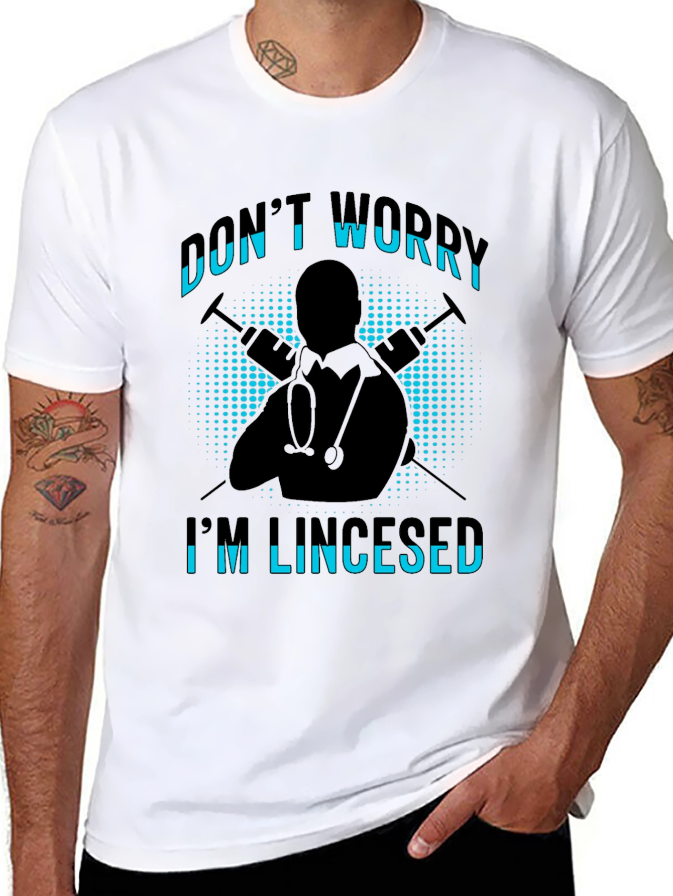Dont Worry Im Licensed Black T-Shirt