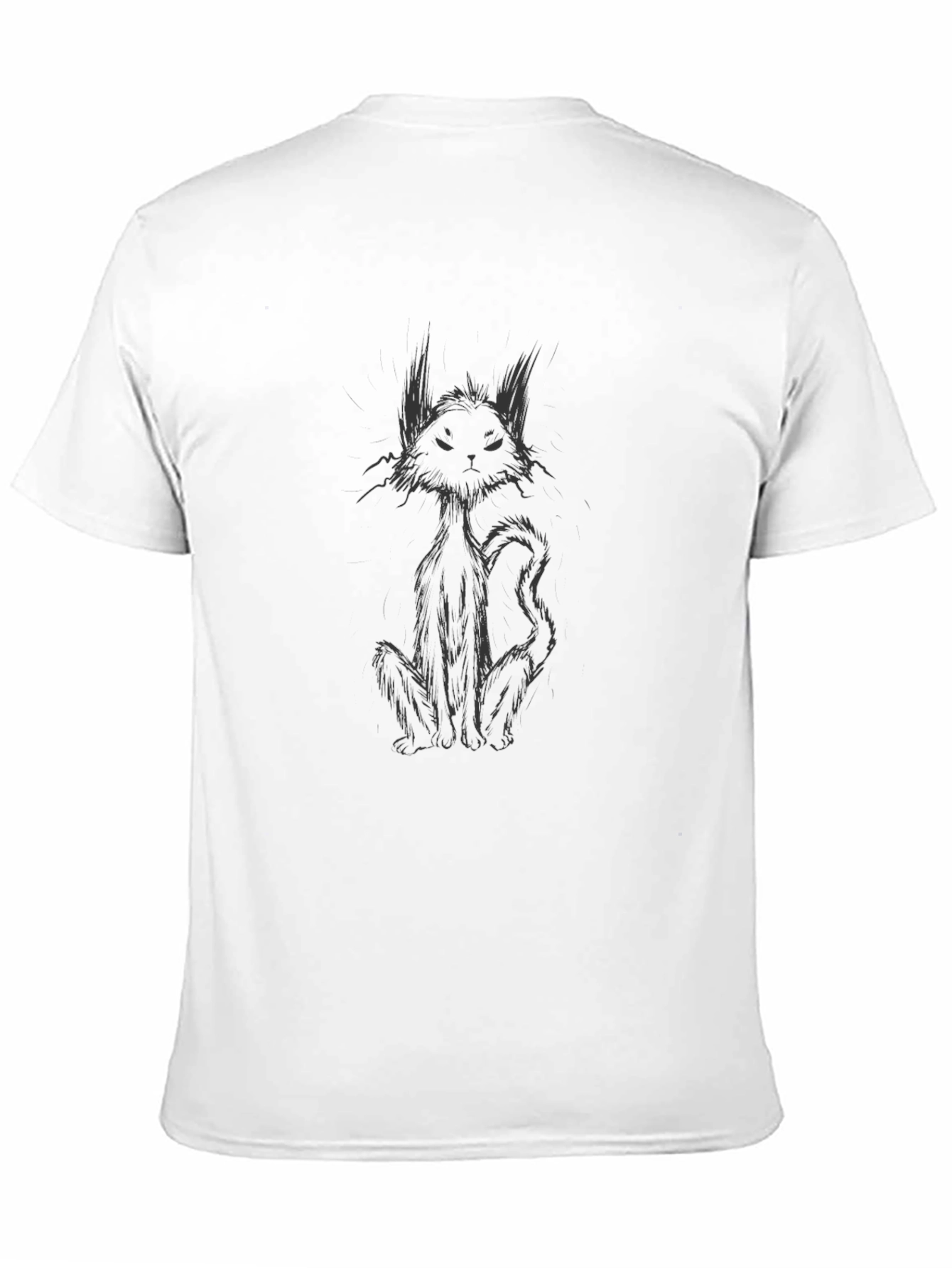 Black Cat Graphic Tee - Mens Stylish Casual T-Shirt