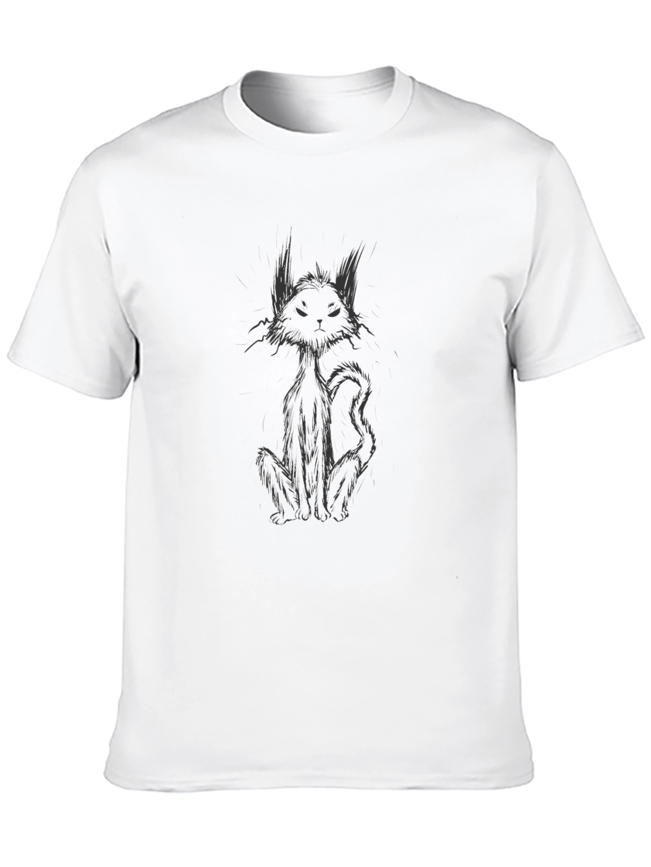Black Cat Graphic Tee - Mens Stylish Casual T-Shirt