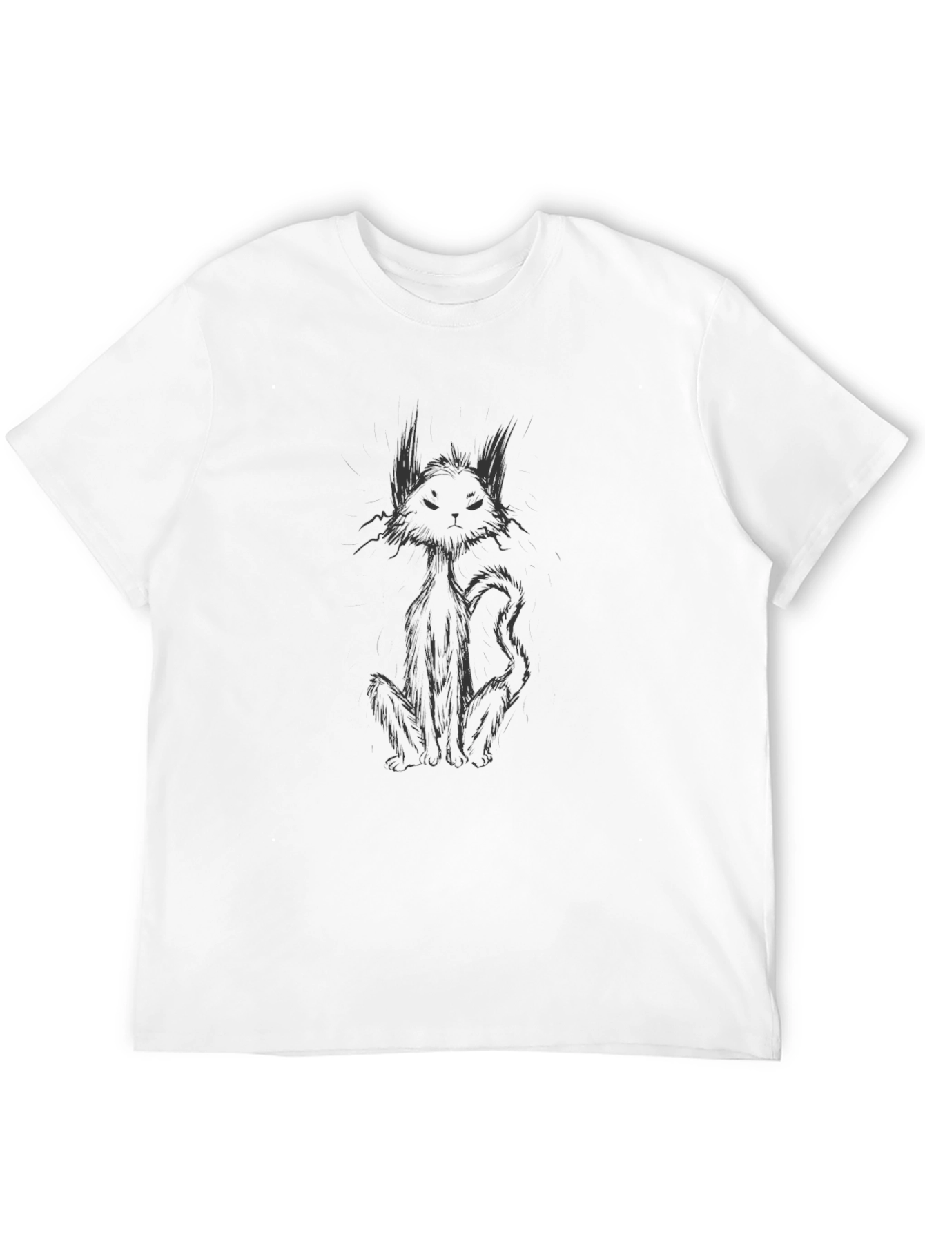 Black Cat Graphic Tee - Mens Stylish Casual T-Shirt