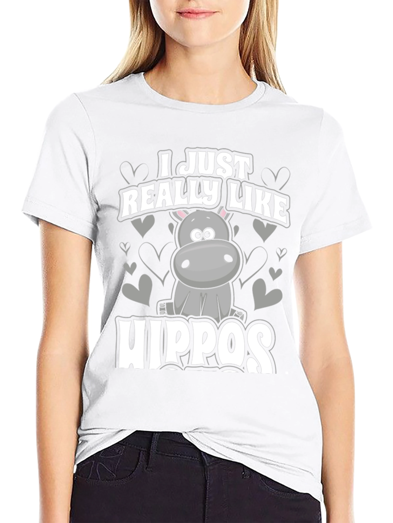 I Just Really Like Hippos Graphic T-Shirt