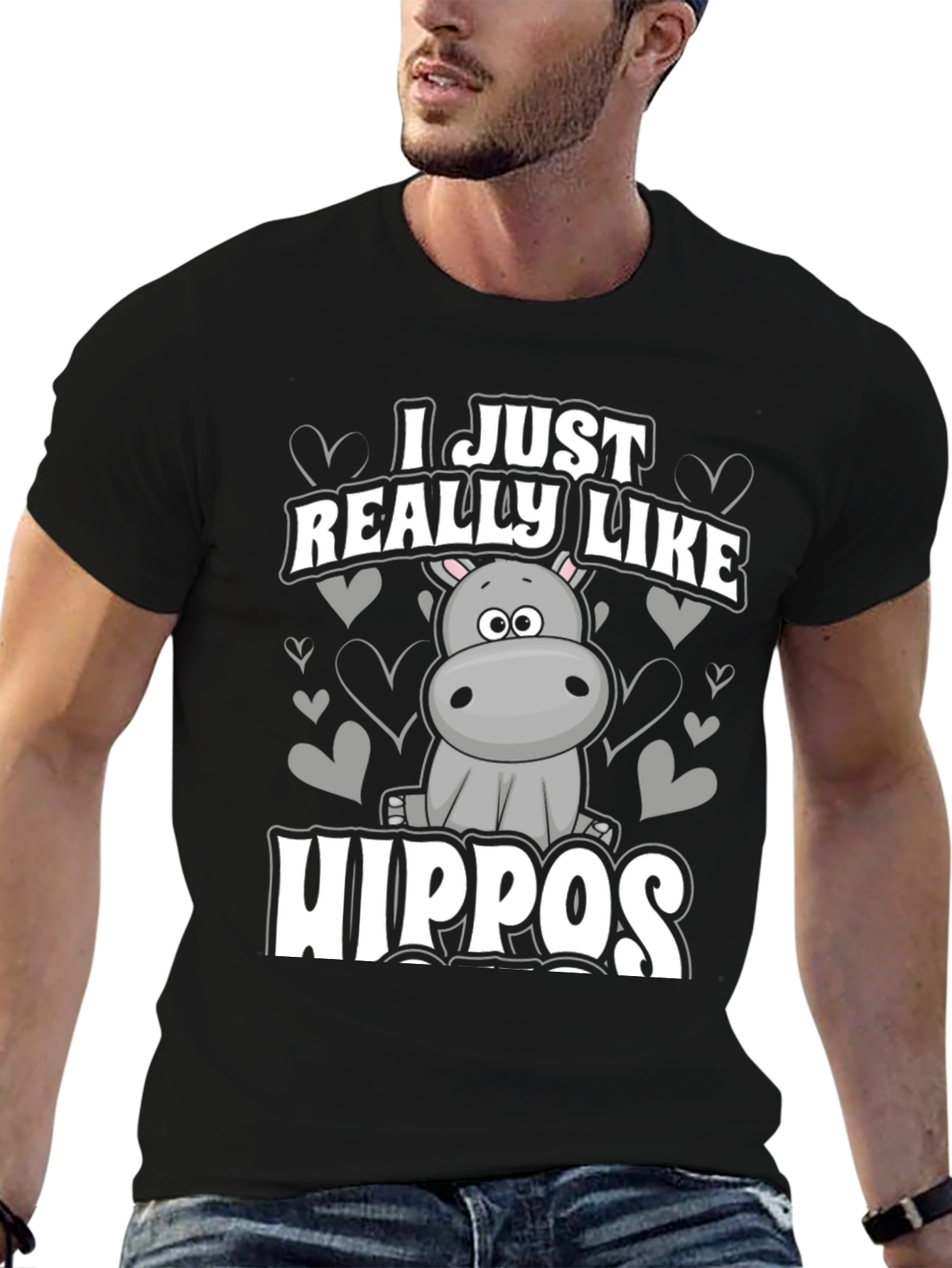 I Just Really Like Hippos Graphic T-Shirt