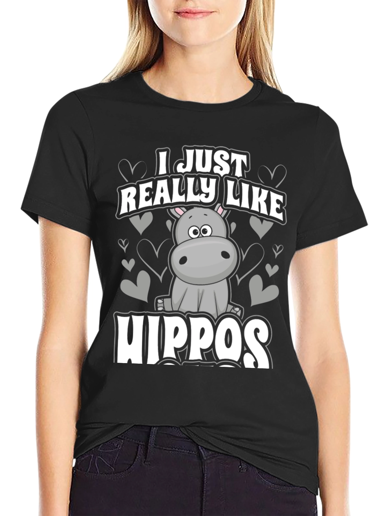 I Just Really Like Hippos Graphic T-Shirt