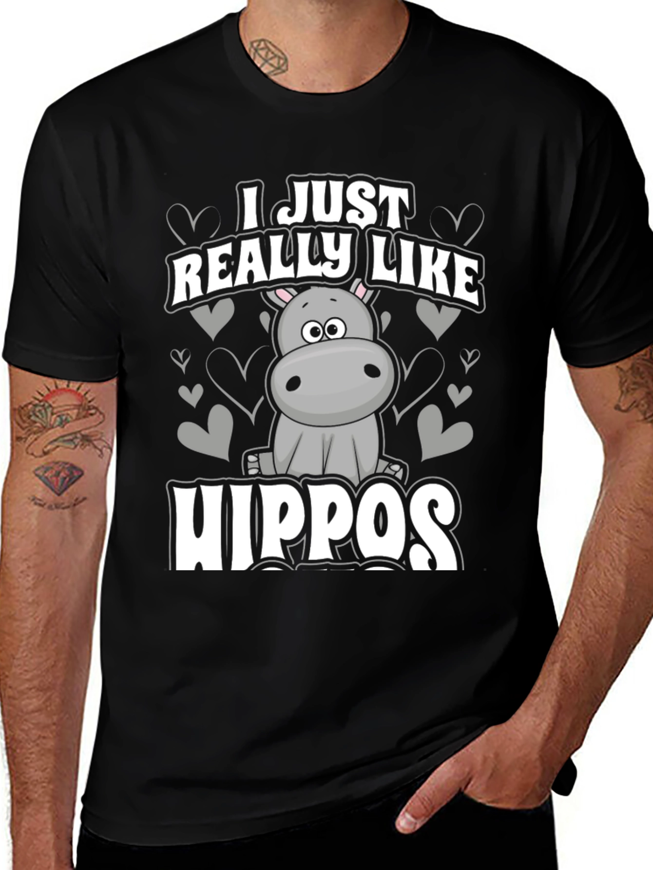 I Just Really Like Hippos Graphic T-Shirt