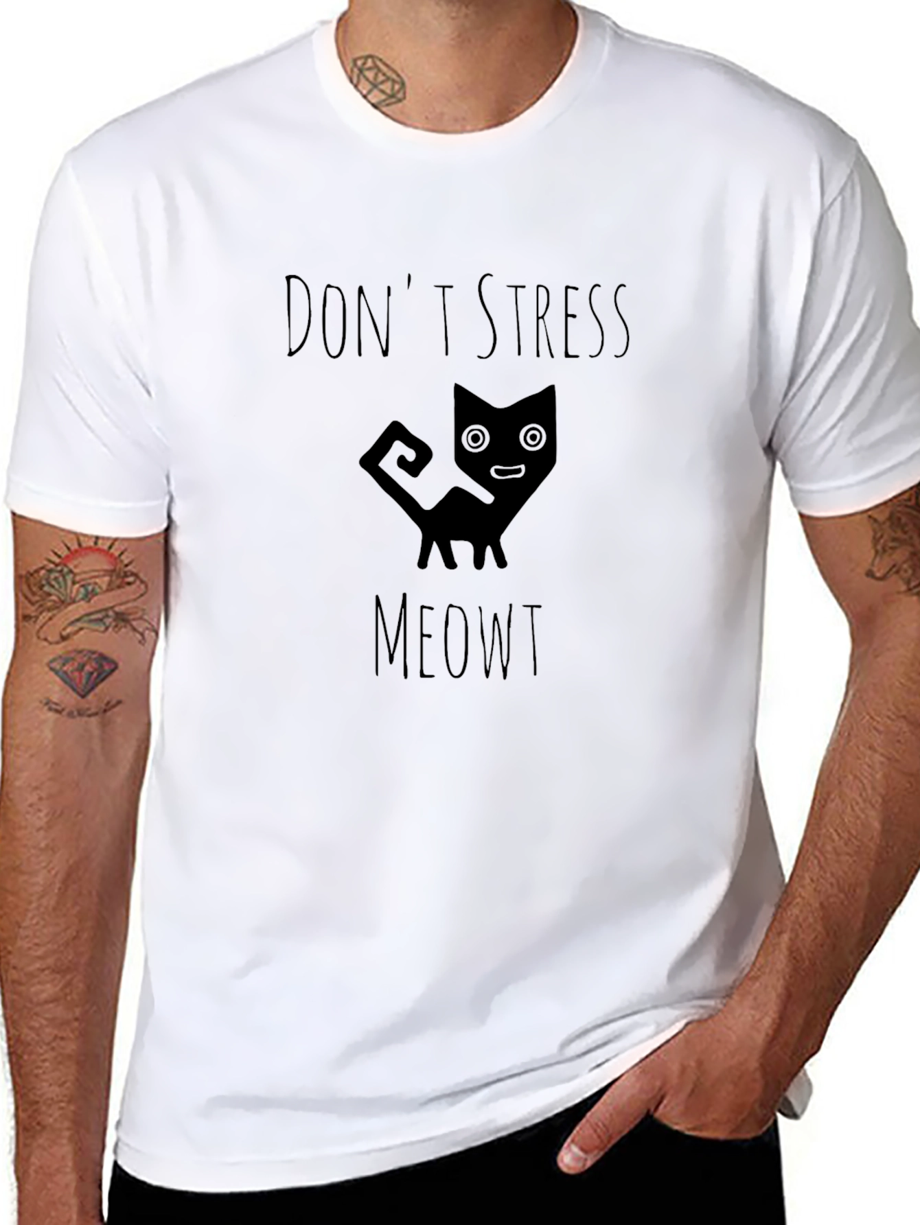 Dont Stress Meowt Black Graphic Tee