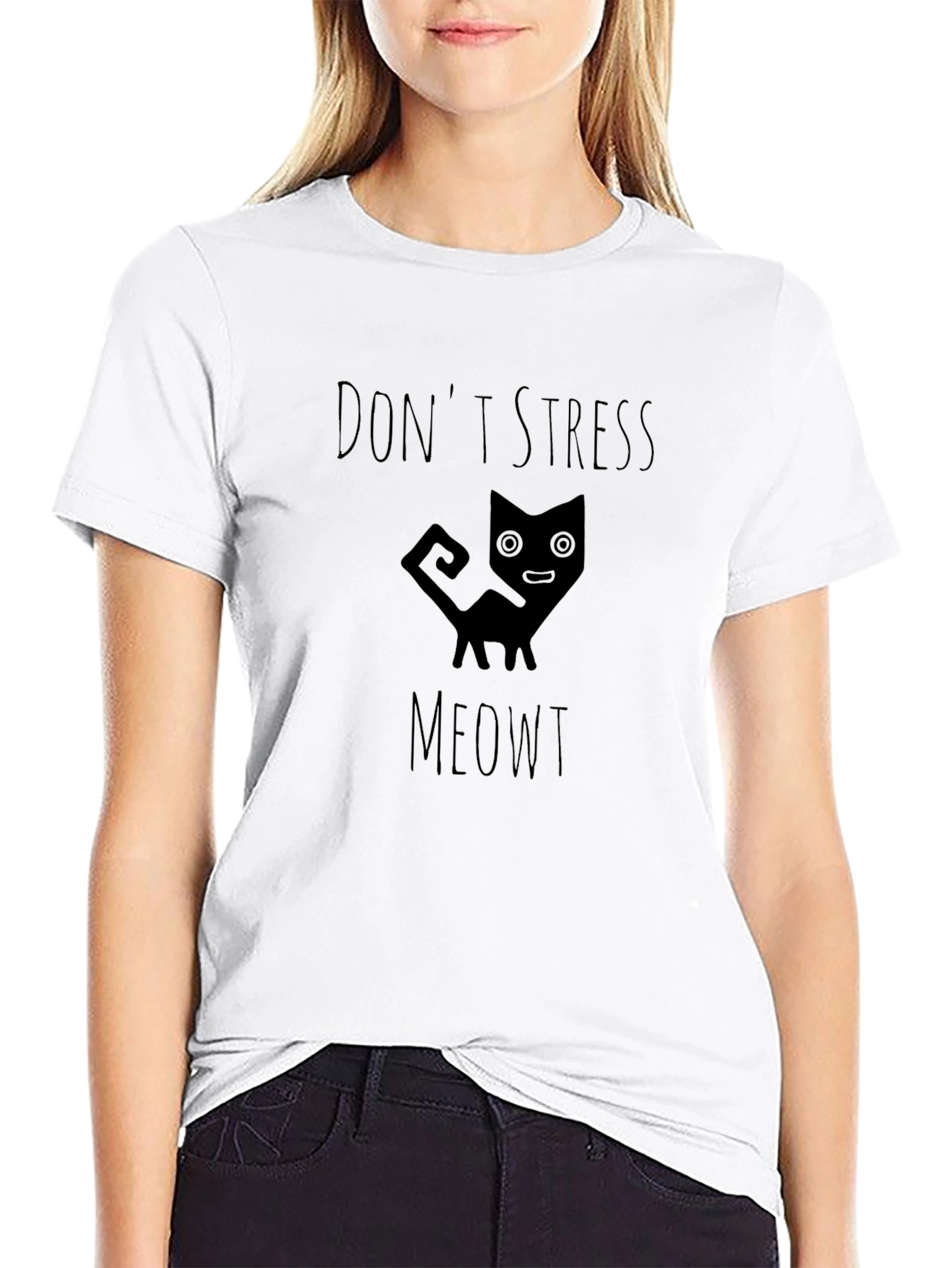 Dont Stress Meowt Black Graphic Tee