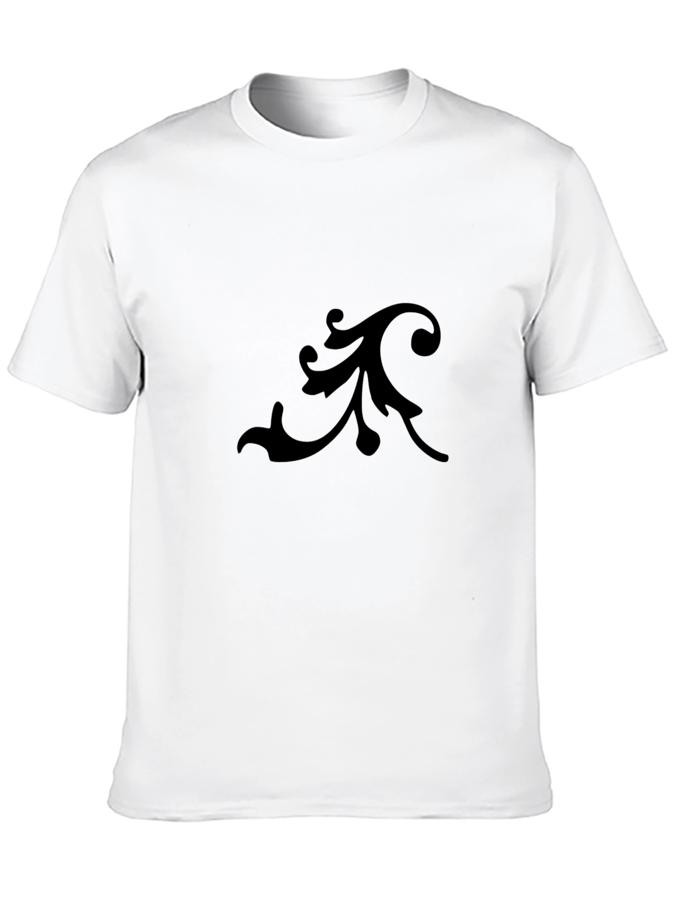 Elegant Black Tee with Floral Design