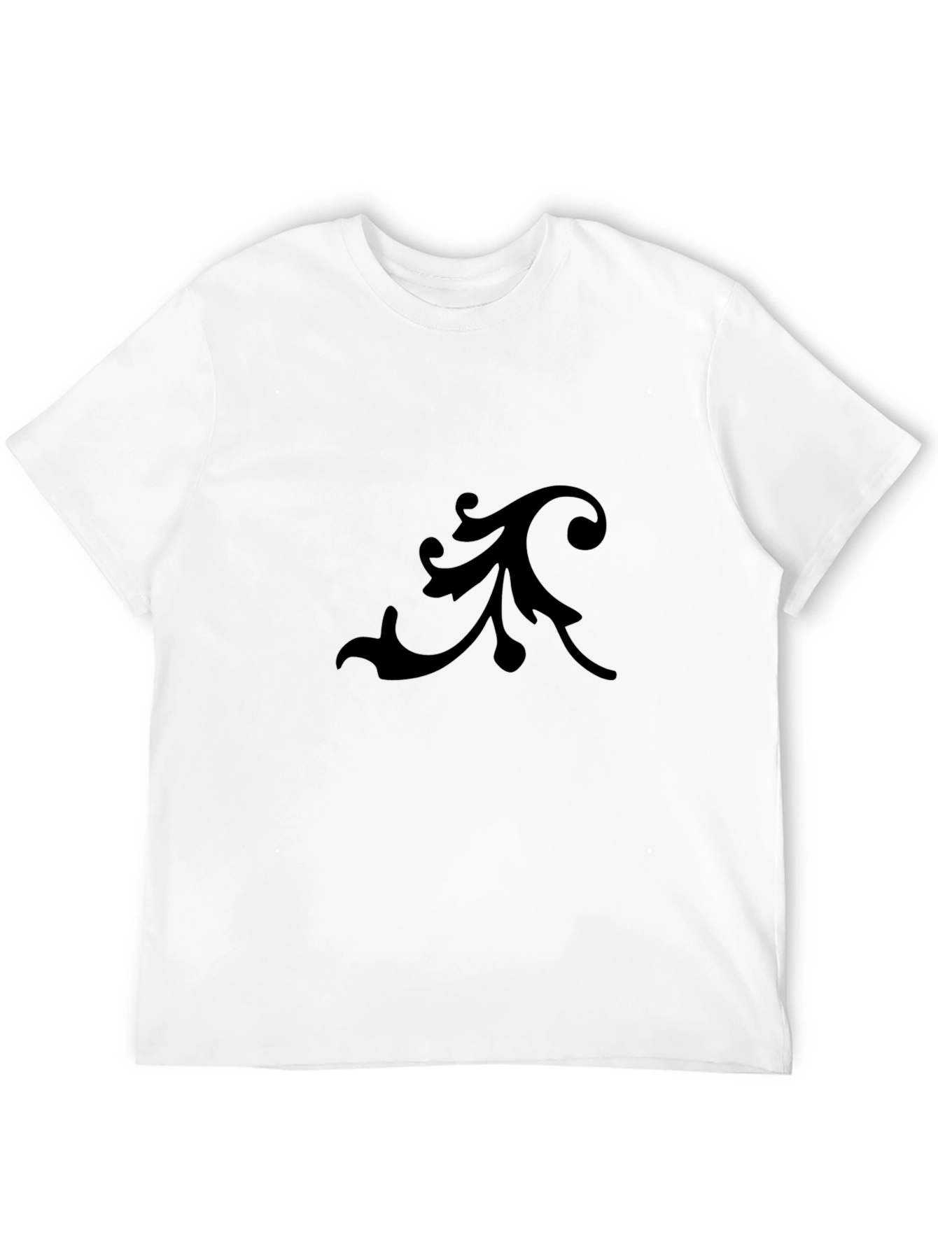 Elegant Black Tee with Floral Design