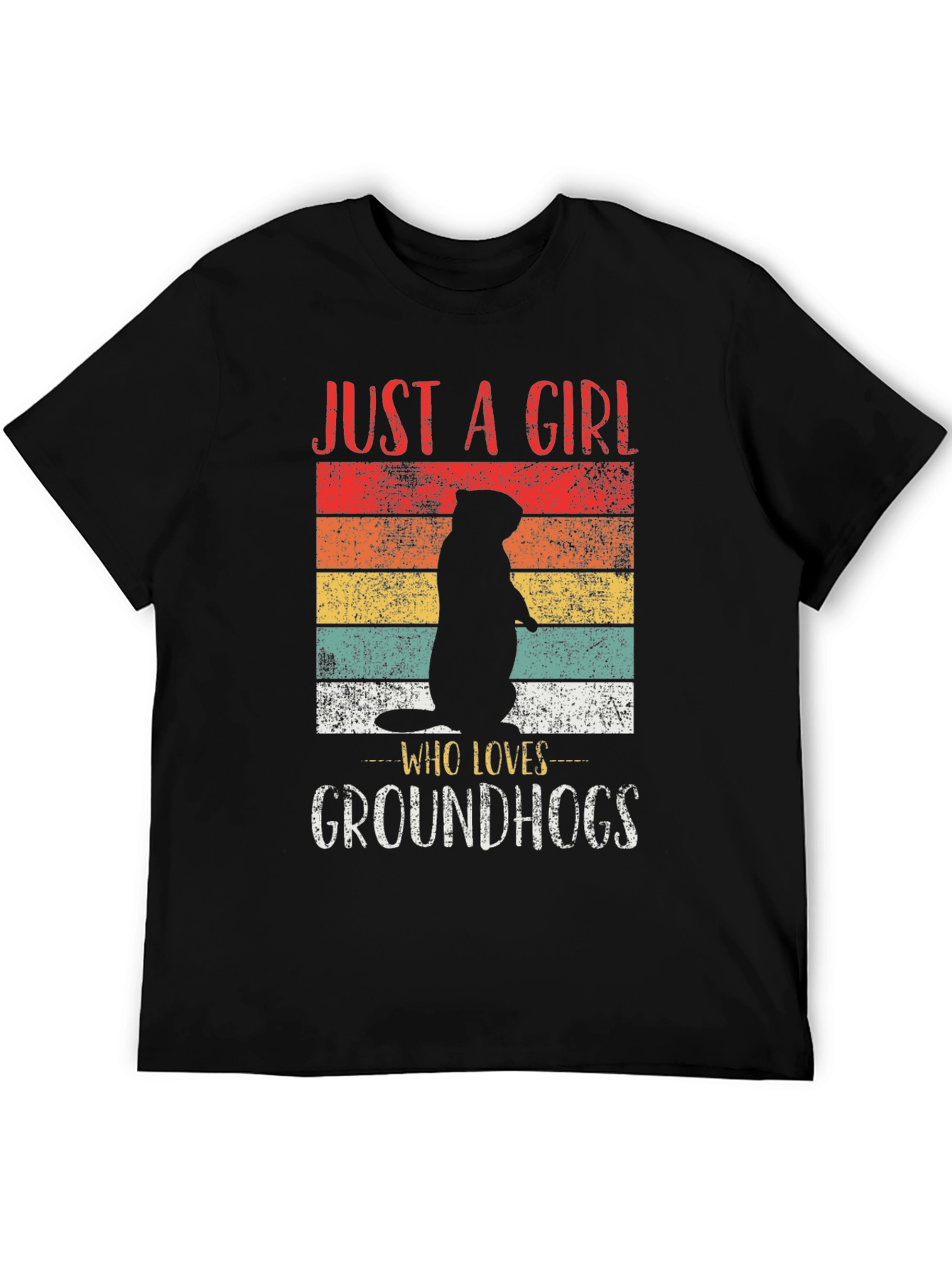 Girl Who Loves Groundhogs Retro T-Shirt