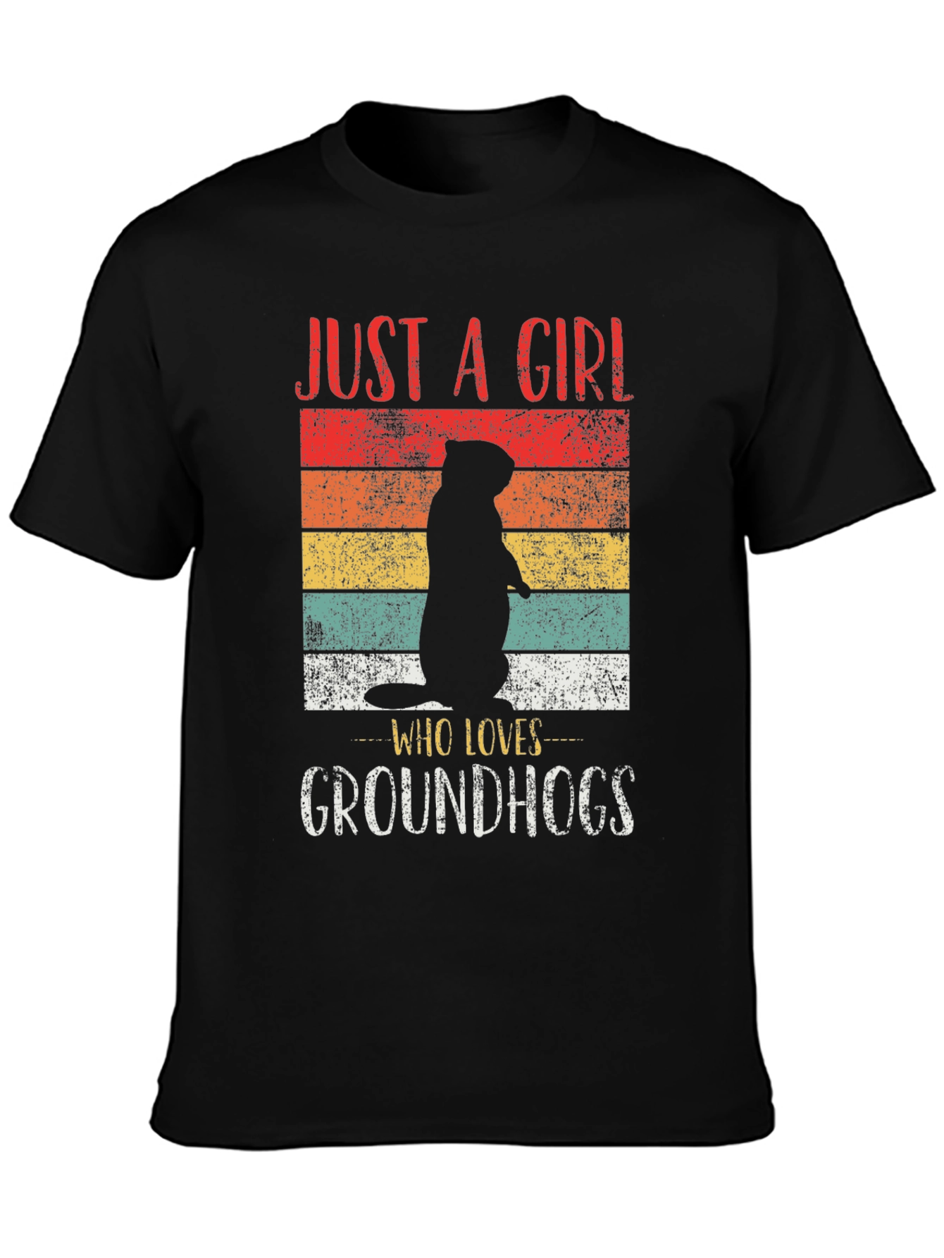 Girl Who Loves Groundhogs Retro T-Shirt