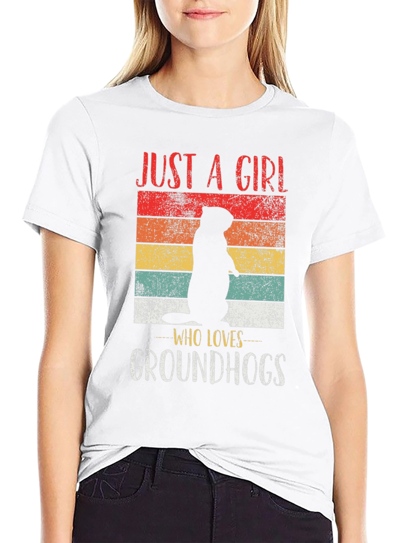 Girl Who Loves Groundhogs Retro T-Shirt