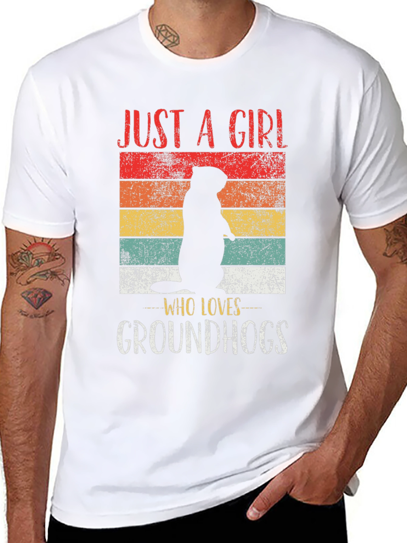 Girl Who Loves Groundhogs Retro T-Shirt
