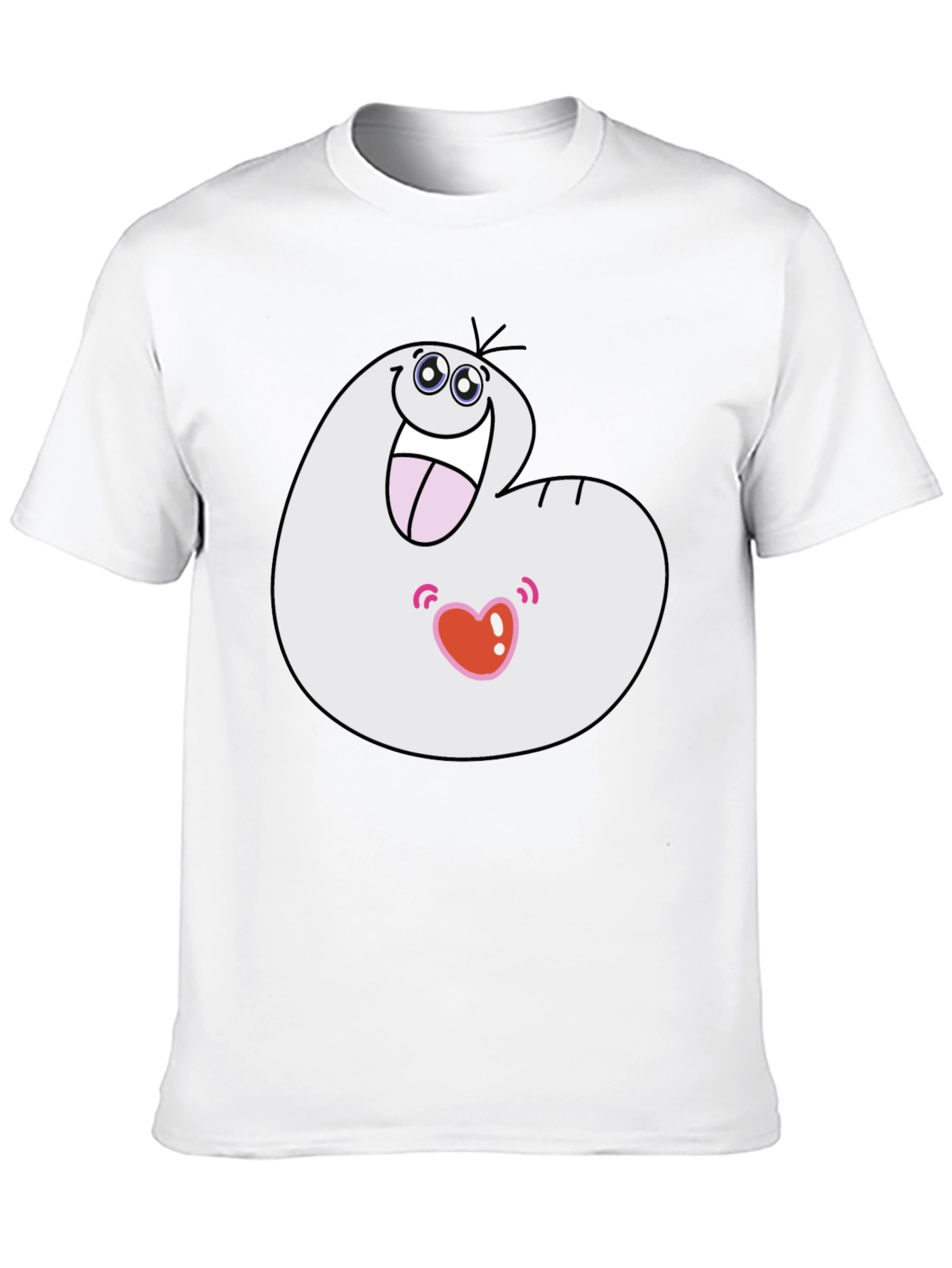 Funny Cartoon Character Graphic T-Shirt - Black