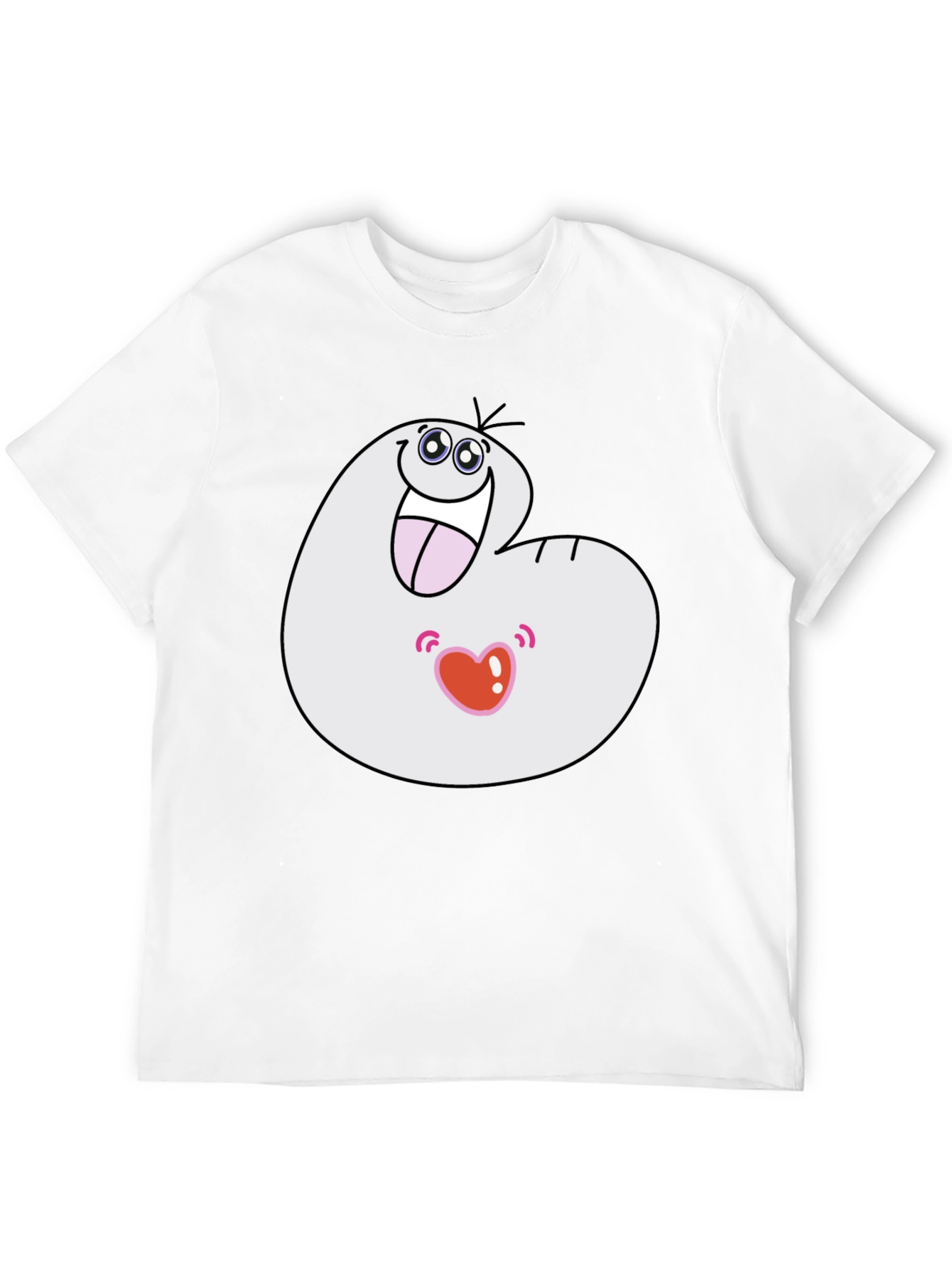 Funny Cartoon Character Graphic T-Shirt - Black